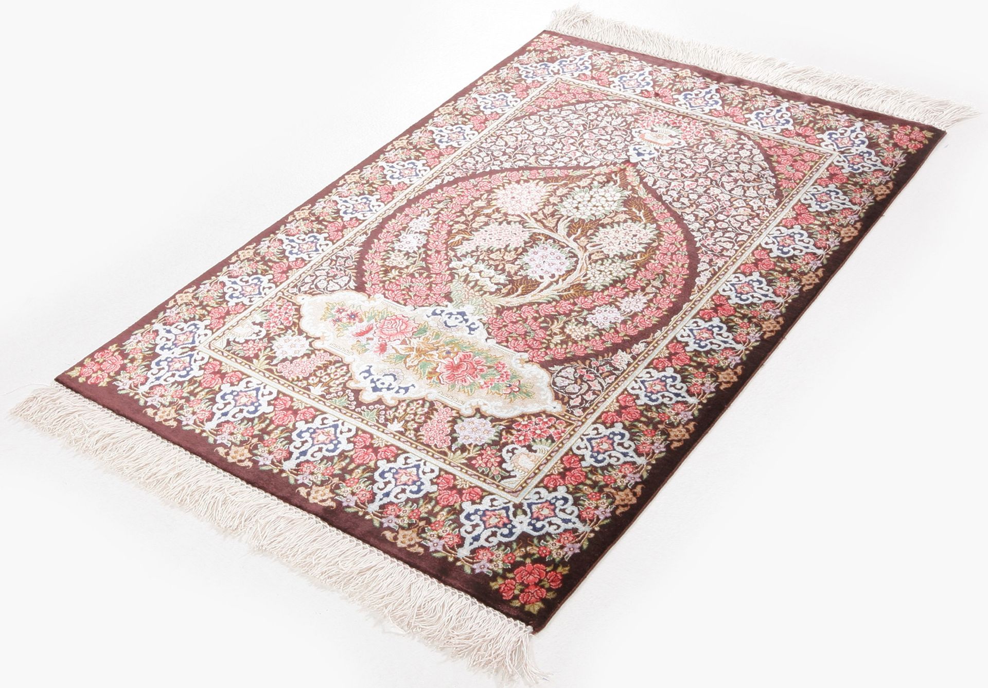 perserteppich-ghom-57-x-92-cm-seide-handgeknupft-edel-1 Handgeknüpfter Ghom Perserteppich 57 × 92 cm