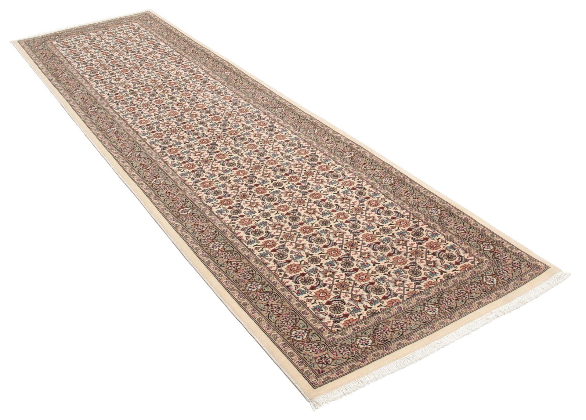 Täbriz Perserteppich 79 × 293 cm aus Wolle & Seide, handgeknüpft