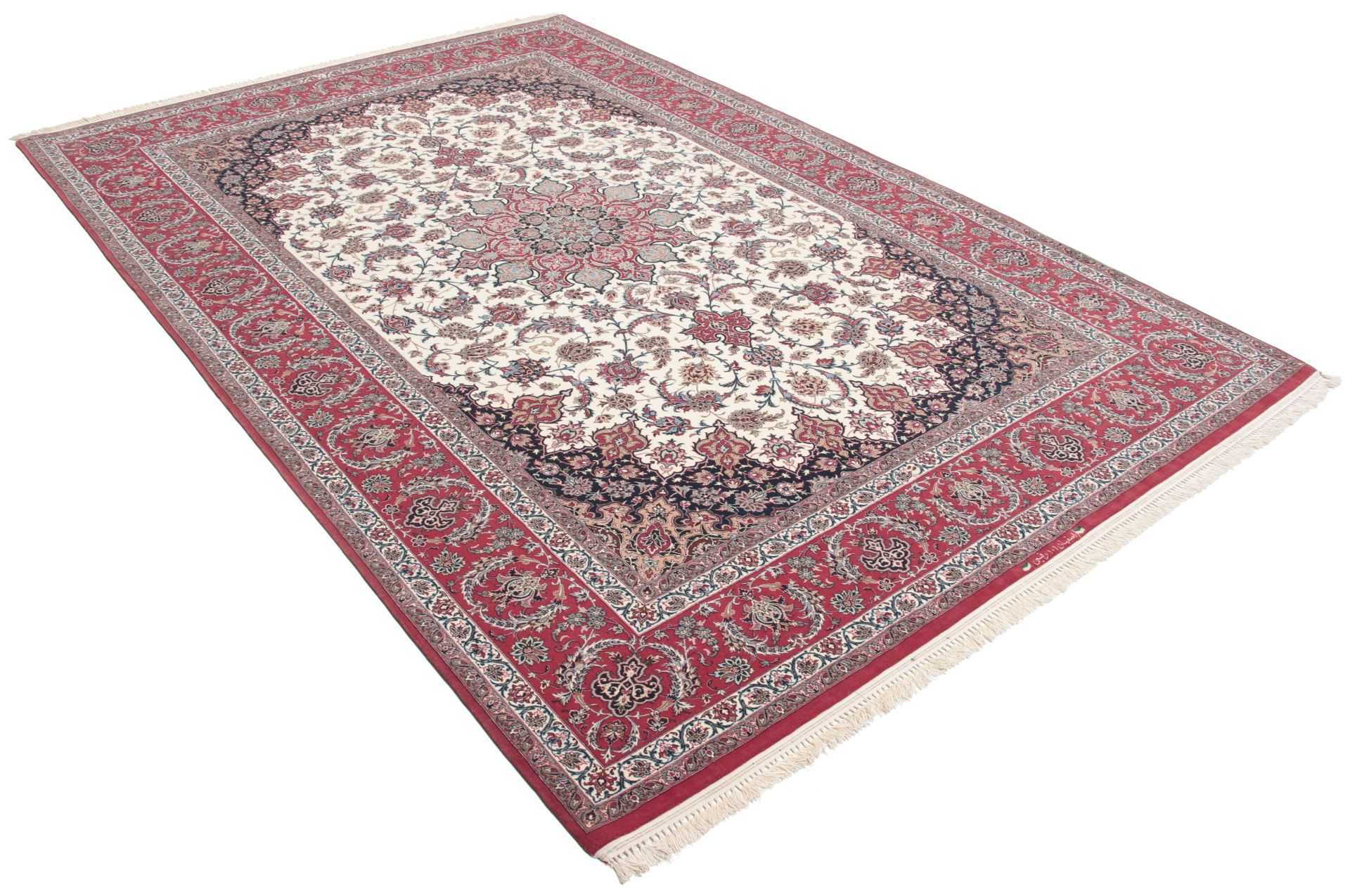 perserteppich-isfahan-202-x-300-cm-schurwolle-seide-handgeknupft-1 Handgeknüpfter Isfahan Perserteppich, 202 × 300 cm, Wolle & Seide