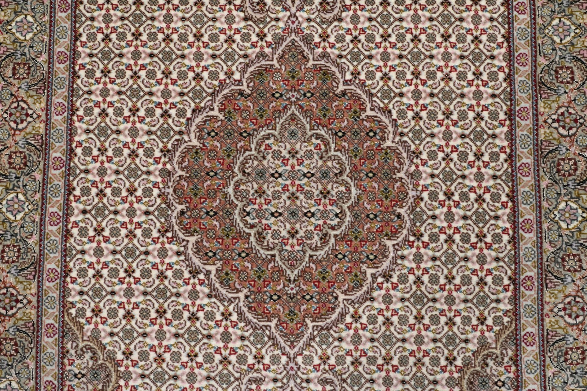 Täbriz Perserteppich 81 × 256 cm aus Wolle & Seide, handgeknüpft