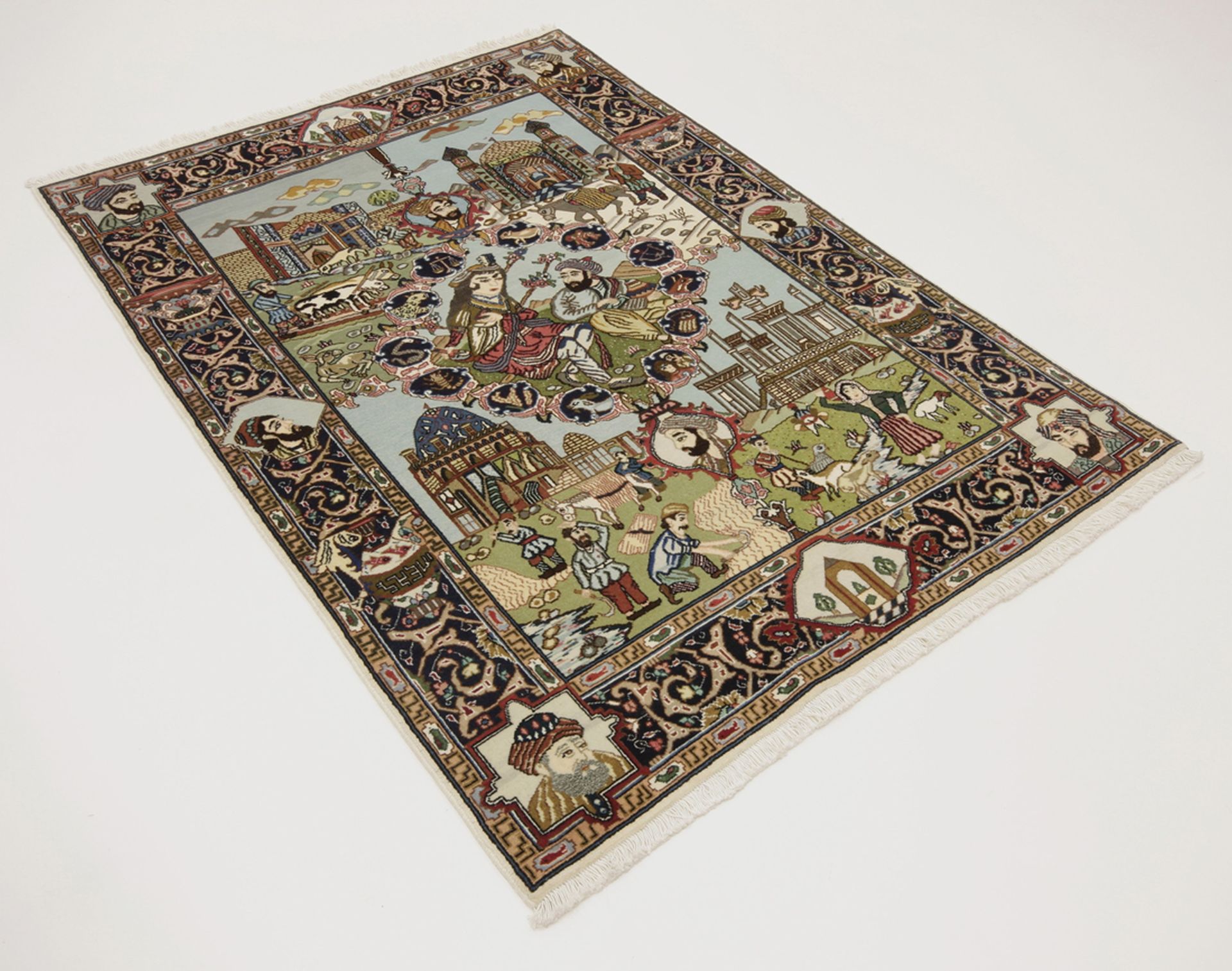 Täbriz Perserteppich 100 × 145 cm aus Wolle & Seide, handgeknüpft