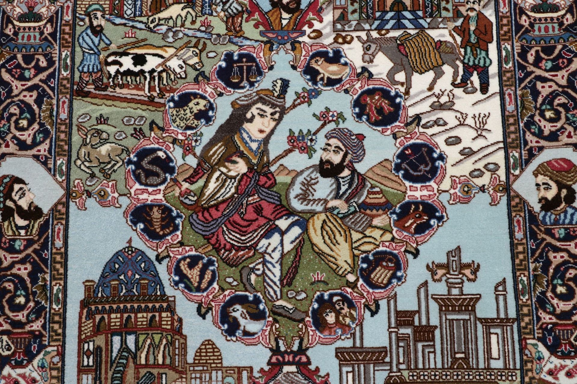 Täbriz Perserteppich 100 × 145 cm aus Wolle & Seide, handgeknüpft