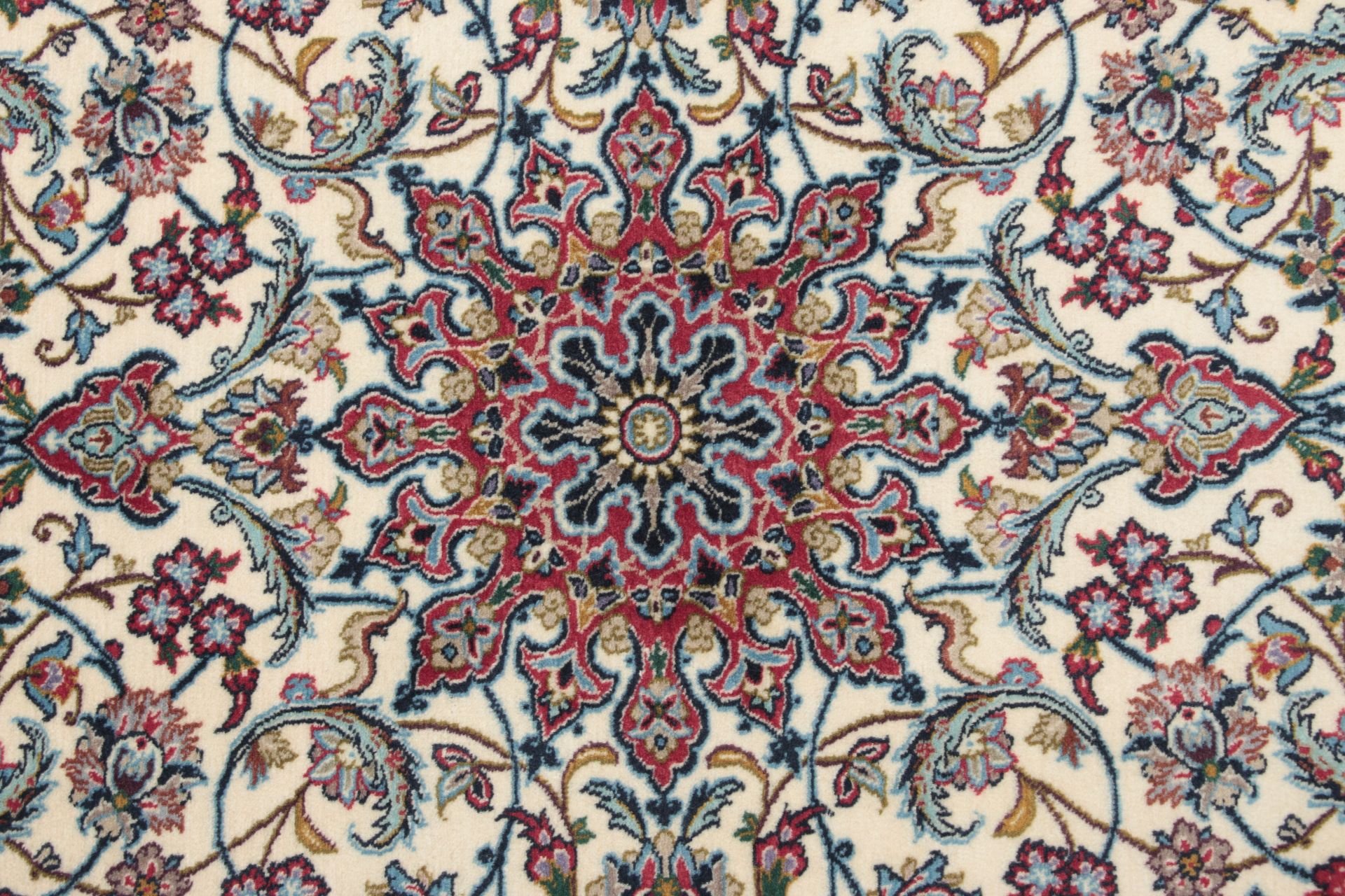 Isfahan Perserteppich 79 × 126 cm aus Wolle & Seide, handgeknüpft