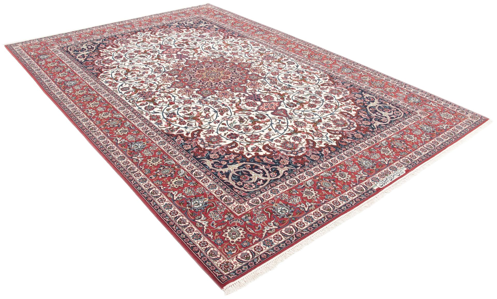 Isfahan Perserteppich 208 × 305 cm aus Wolle & Seide, handgeknüpft