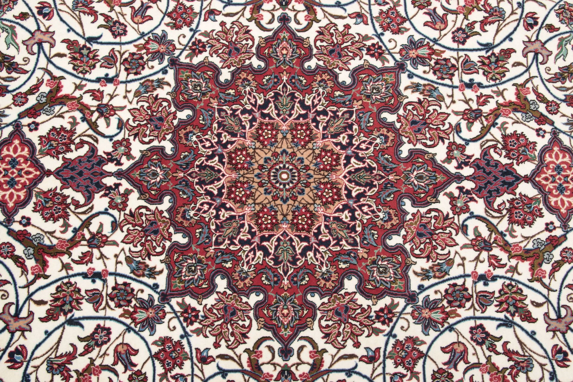 Isfahan Perserteppich 208 × 305 cm aus Wolle & Seide, handgeknüpft