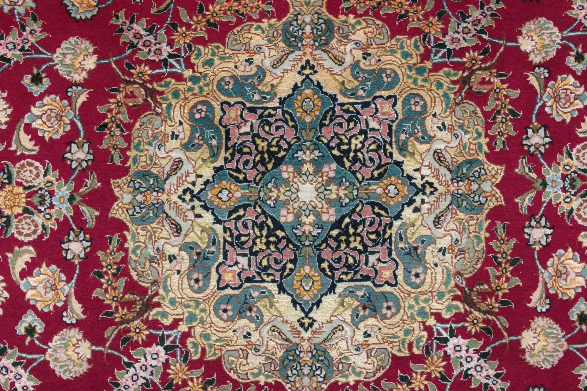 Täbriz Perserteppich 100 × 150 cm aus Wolle & Seide, handgeknüpft
