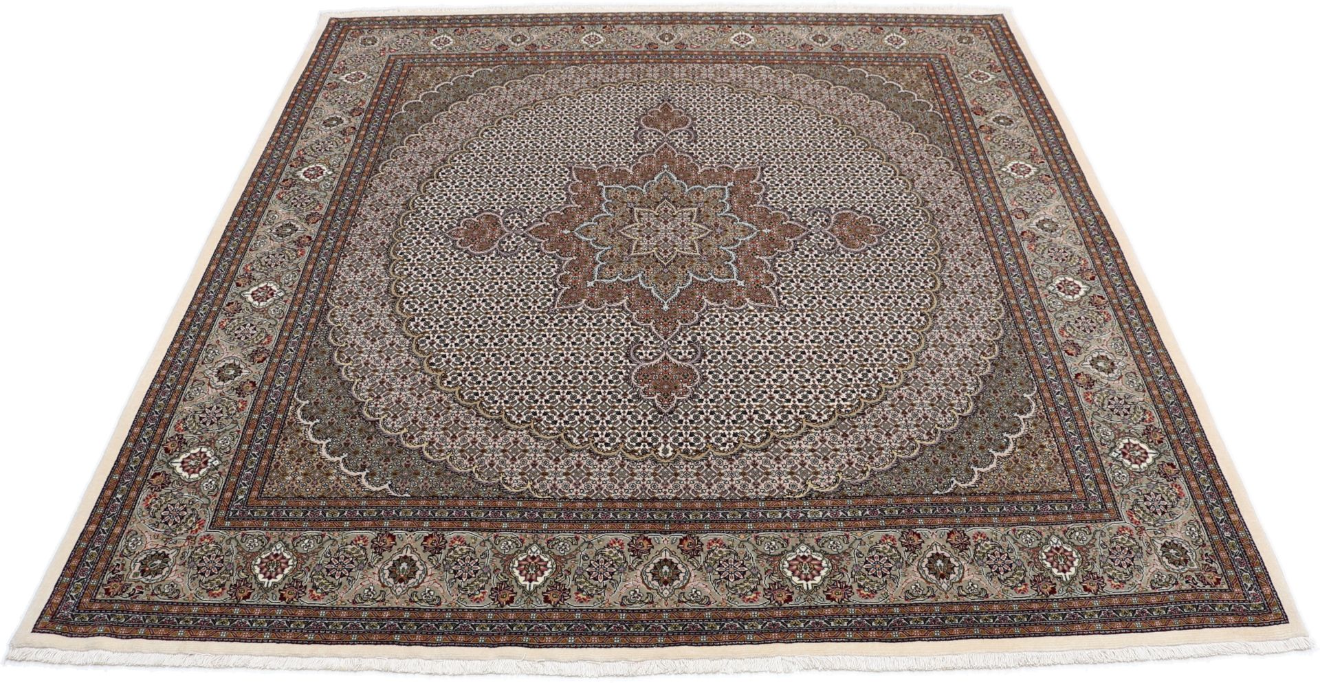 Handgeknüpfter Täbriz Perserteppich 200 × 205 cm