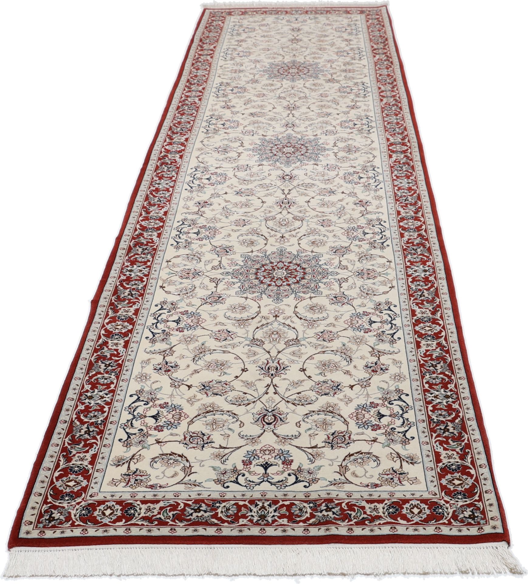 Isfahan Perserteppich aus Iran, 80 × 330 cm
