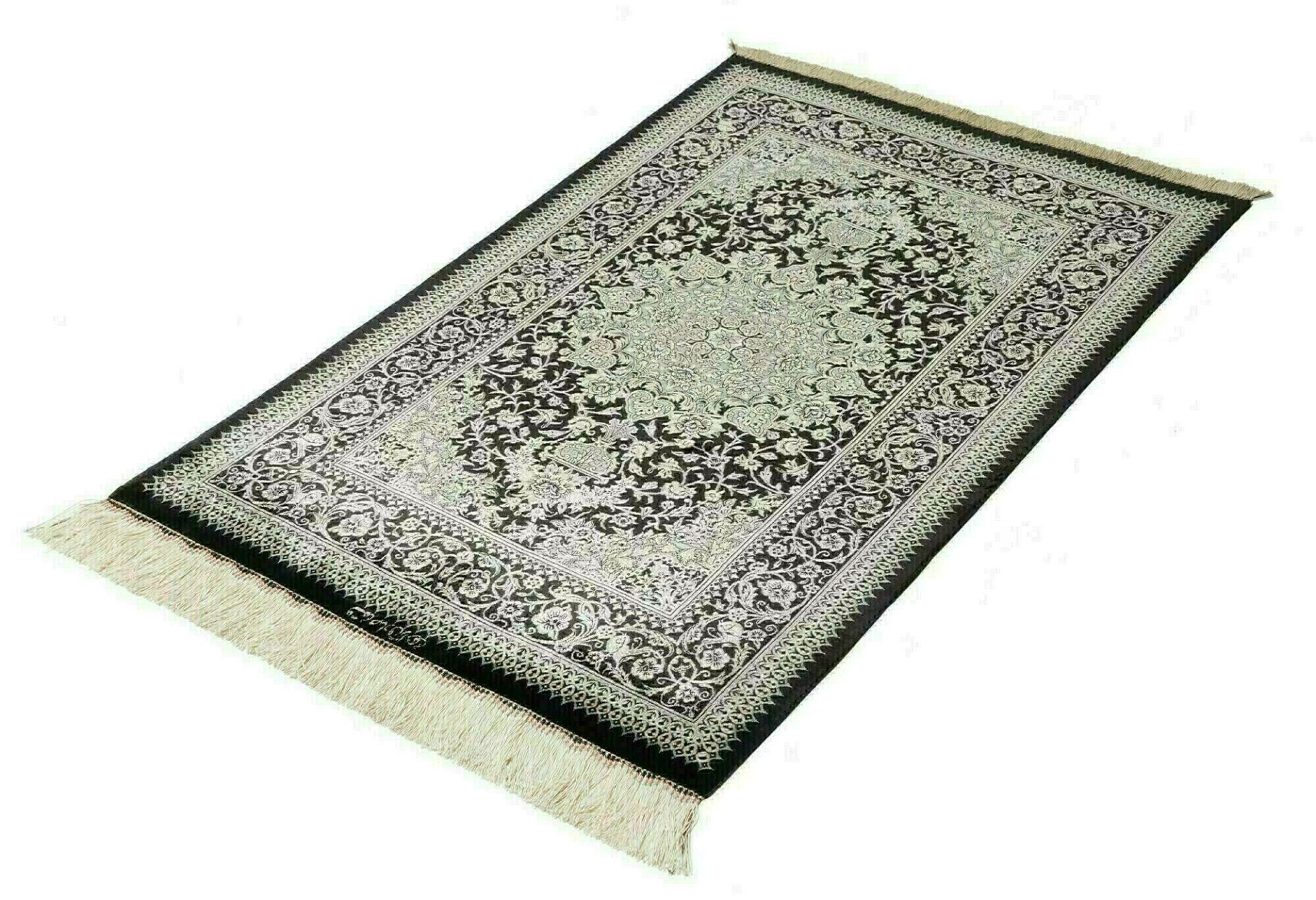 Handgeknüpfter Ghom Perserteppich, 79 × 118 cm, Wolle & Seide