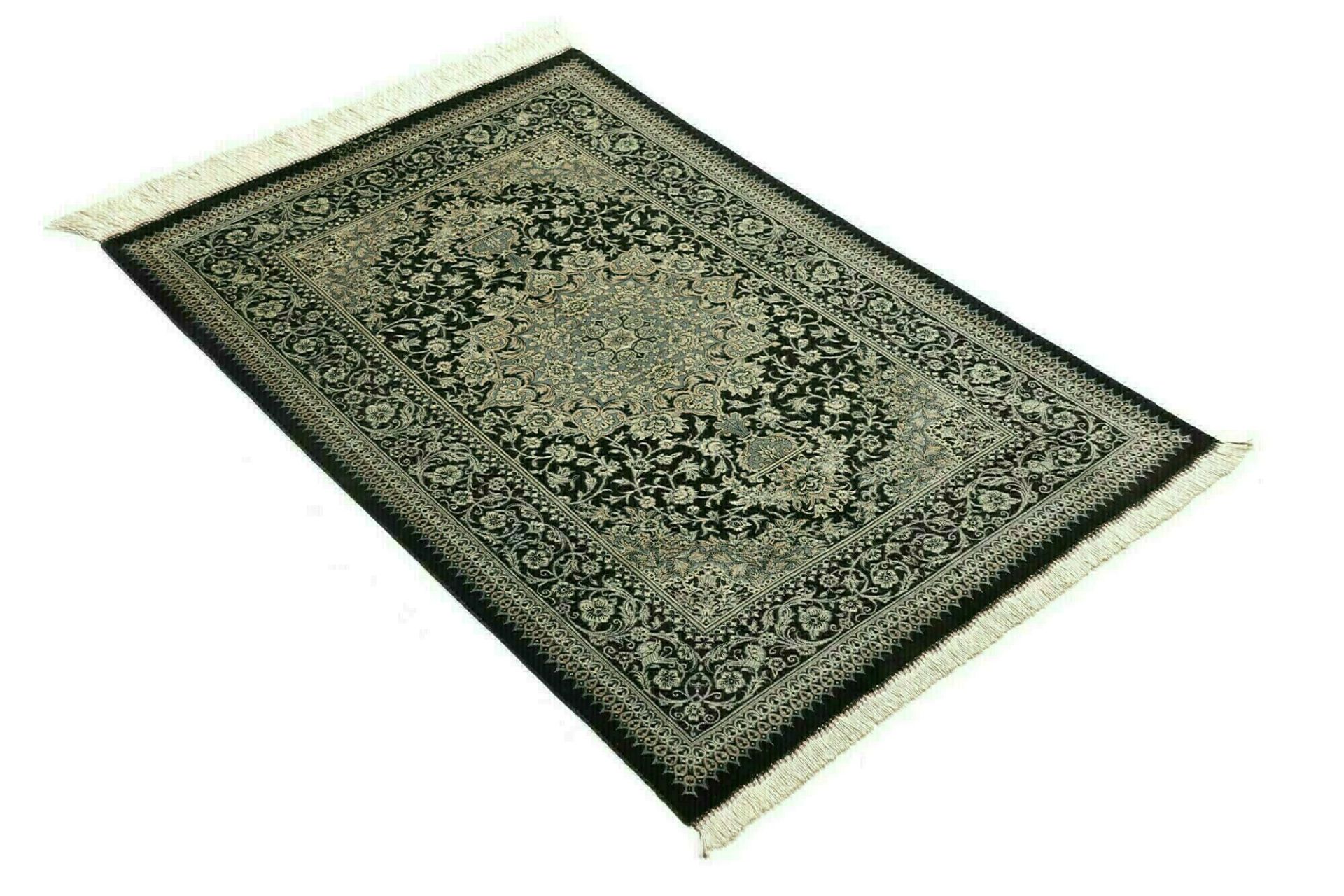 Handgeknüpfter Ghom Perserteppich, 79 × 118 cm, Wolle & Seide
