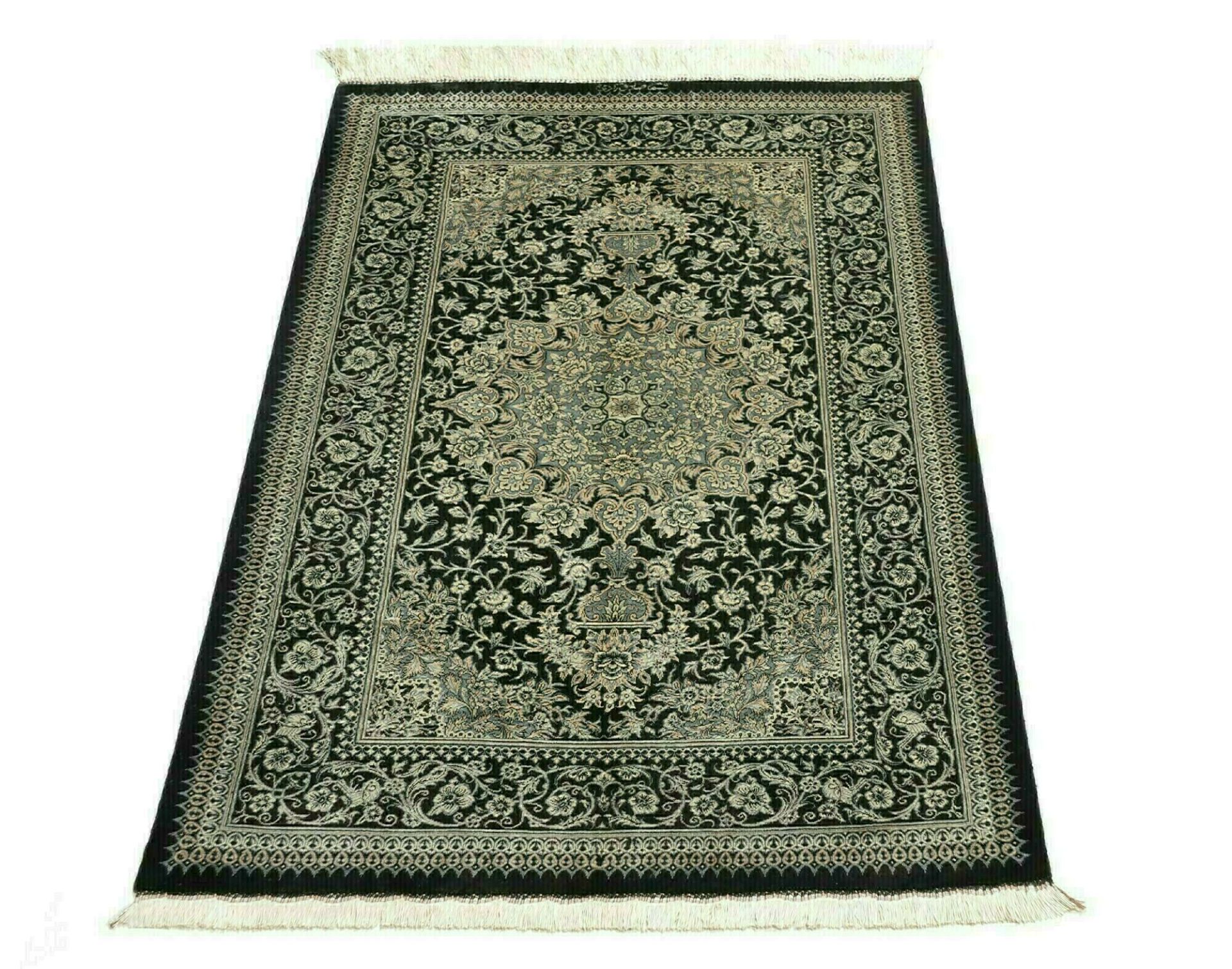 Handgeknüpfter Ghom Perserteppich, 79 × 118 cm, Wolle & Seide