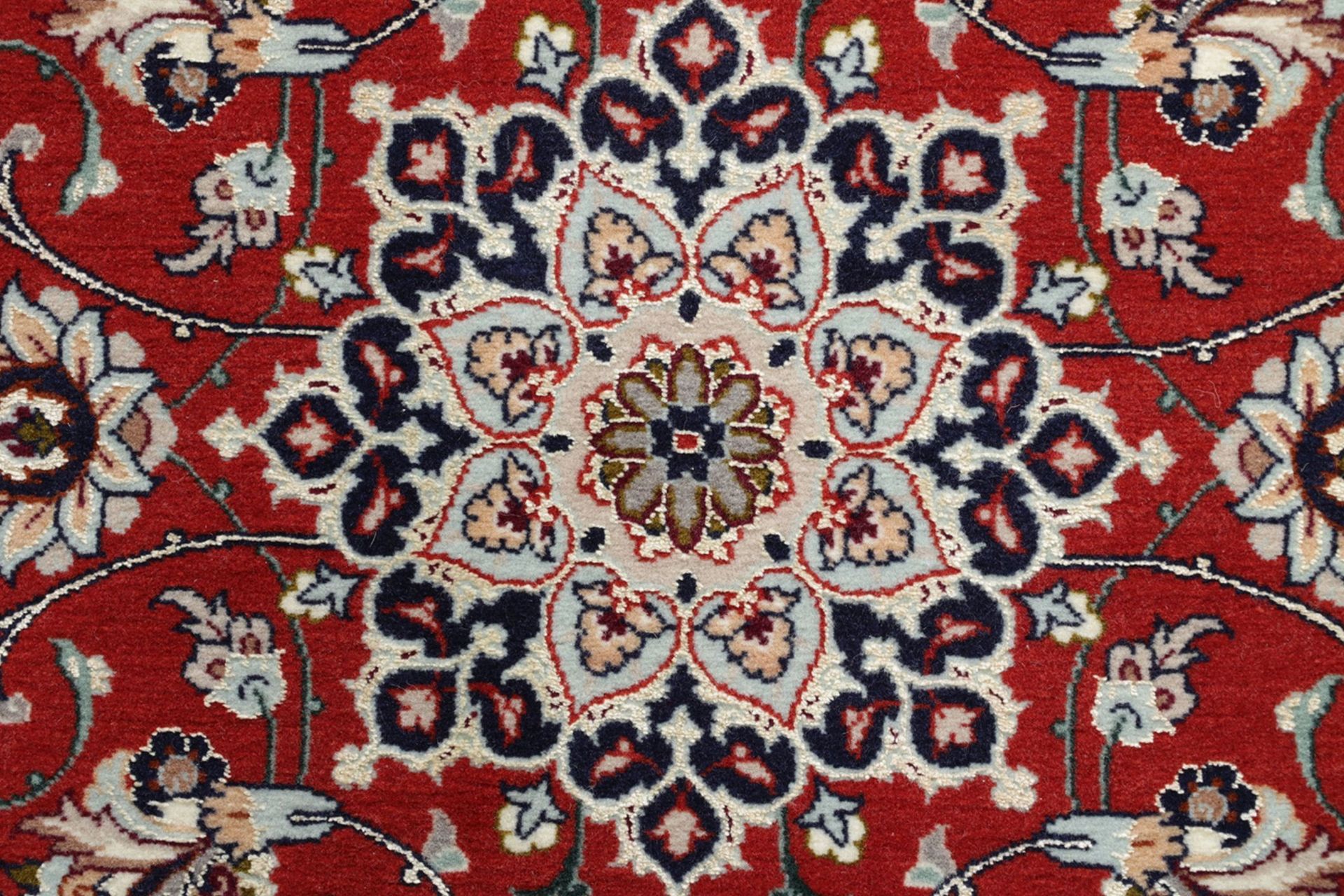 Handgeknüpfter Isfahan Perserteppich, 78 × 258 cm, Wolle & Seide