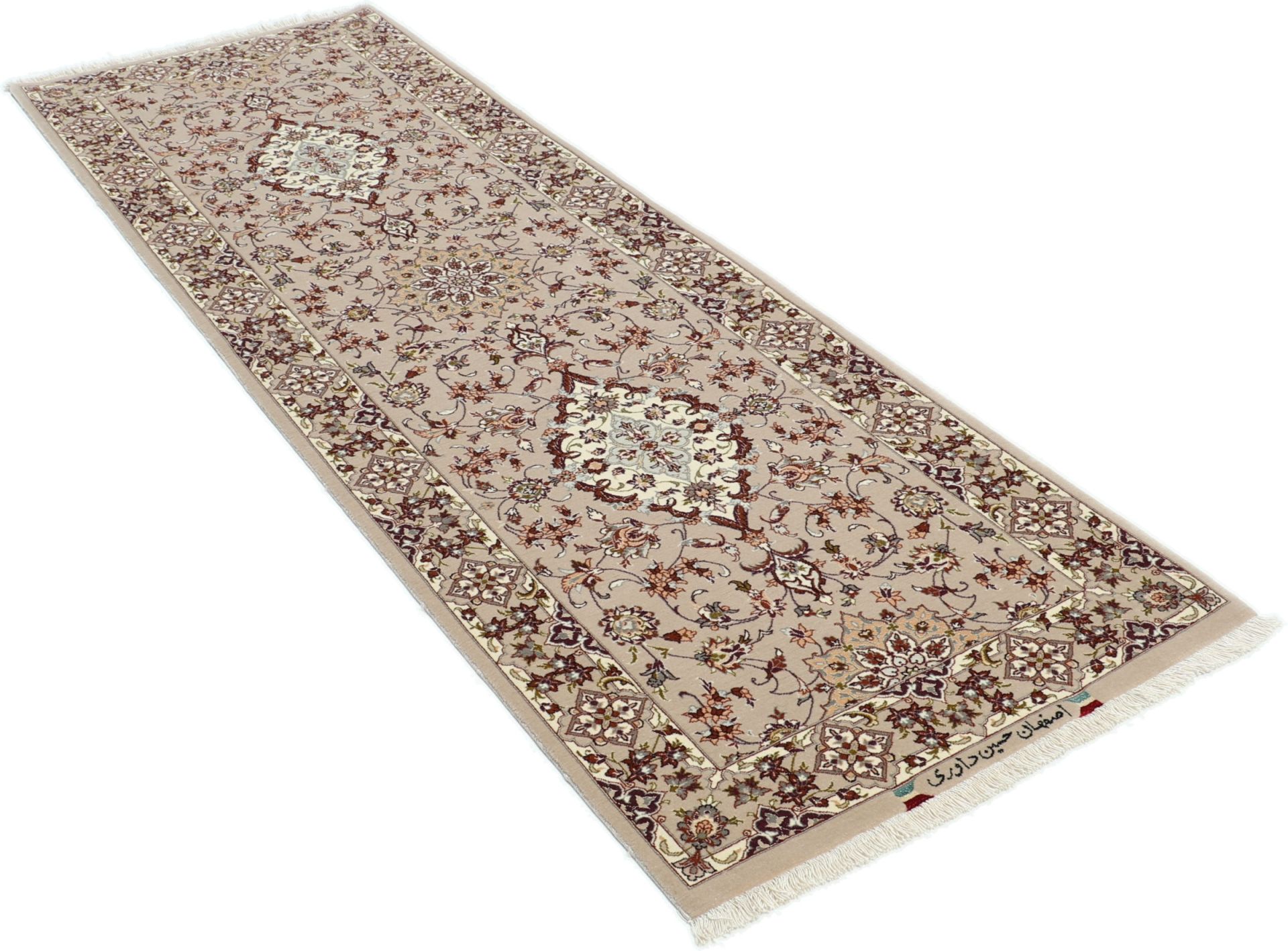 perserteppich-isfahan-67-x-209-cm-schurwolle-seide-handgeknupft-3 Isfahan Perserteppich aus Iran, 67 × 209 cm
