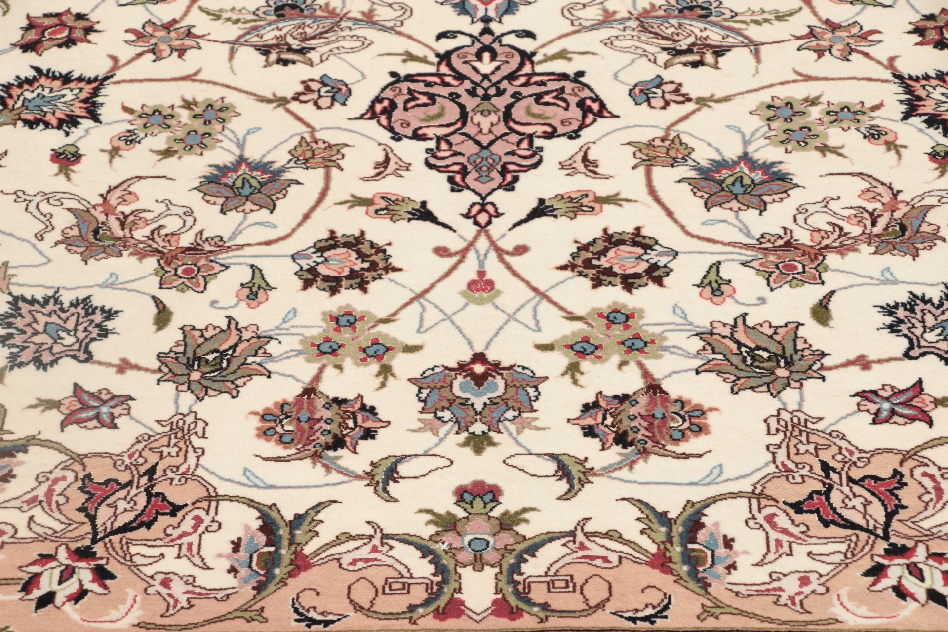 Handgeknüpfter Täbriz Perserteppich, 205 × 300 cm, Wolle & Seide