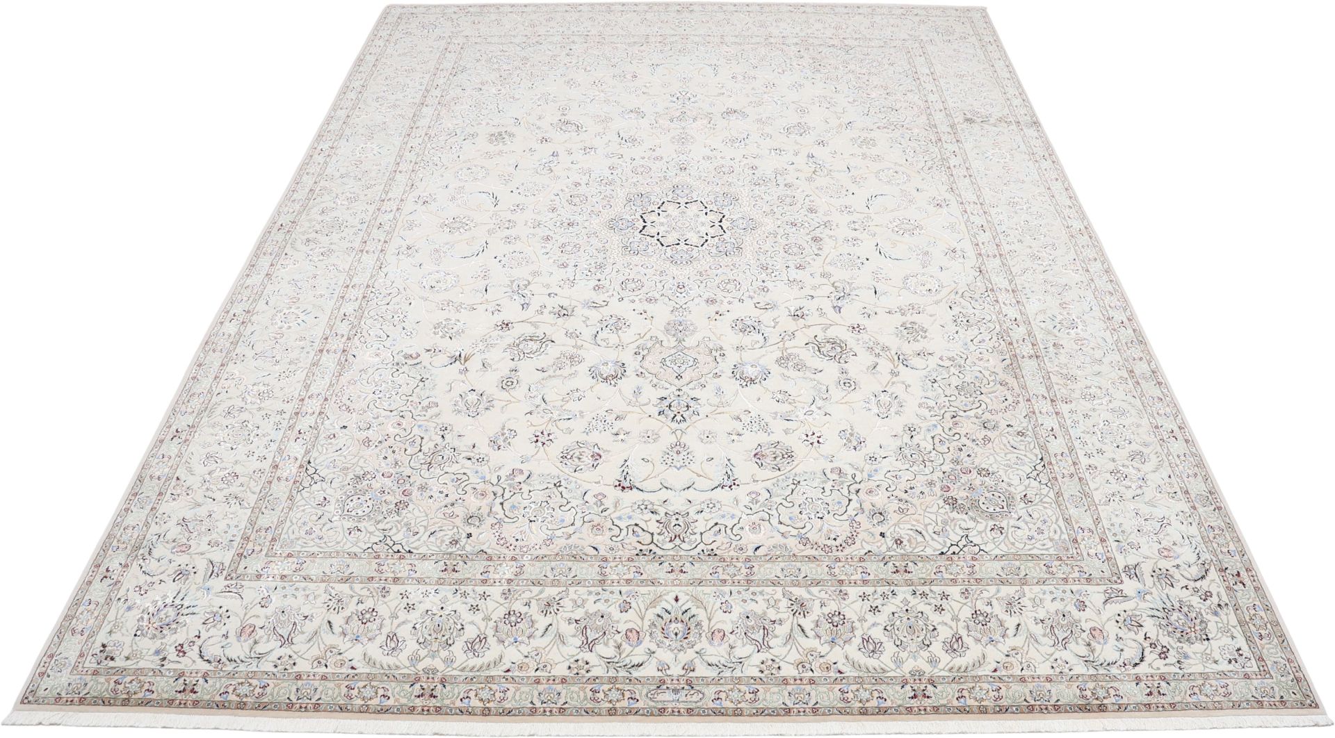 Nain Perserteppich 253 × 350 cm aus Wolle & Seide, handgeknüpft