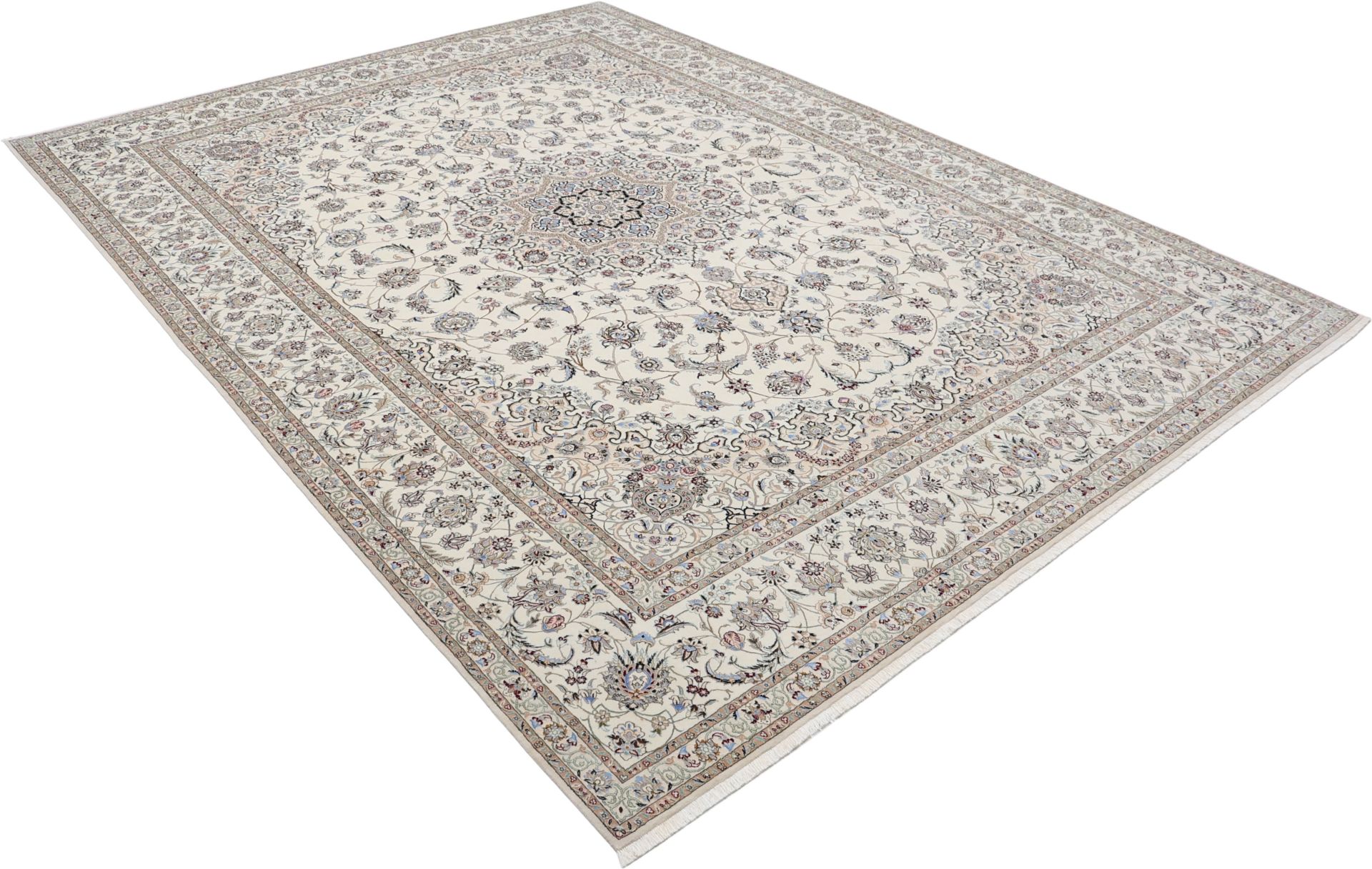 Nain Perserteppich 253 × 350 cm aus Wolle & Seide, handgeknüpft