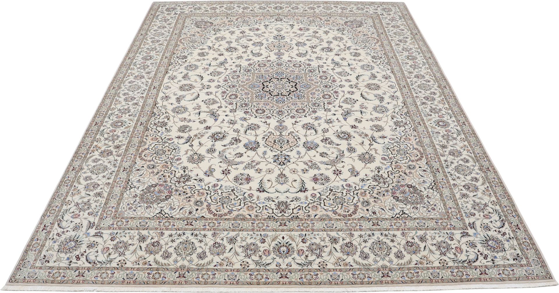 Nain Perserteppich 253 × 350 cm aus Wolle & Seide, handgeknüpft