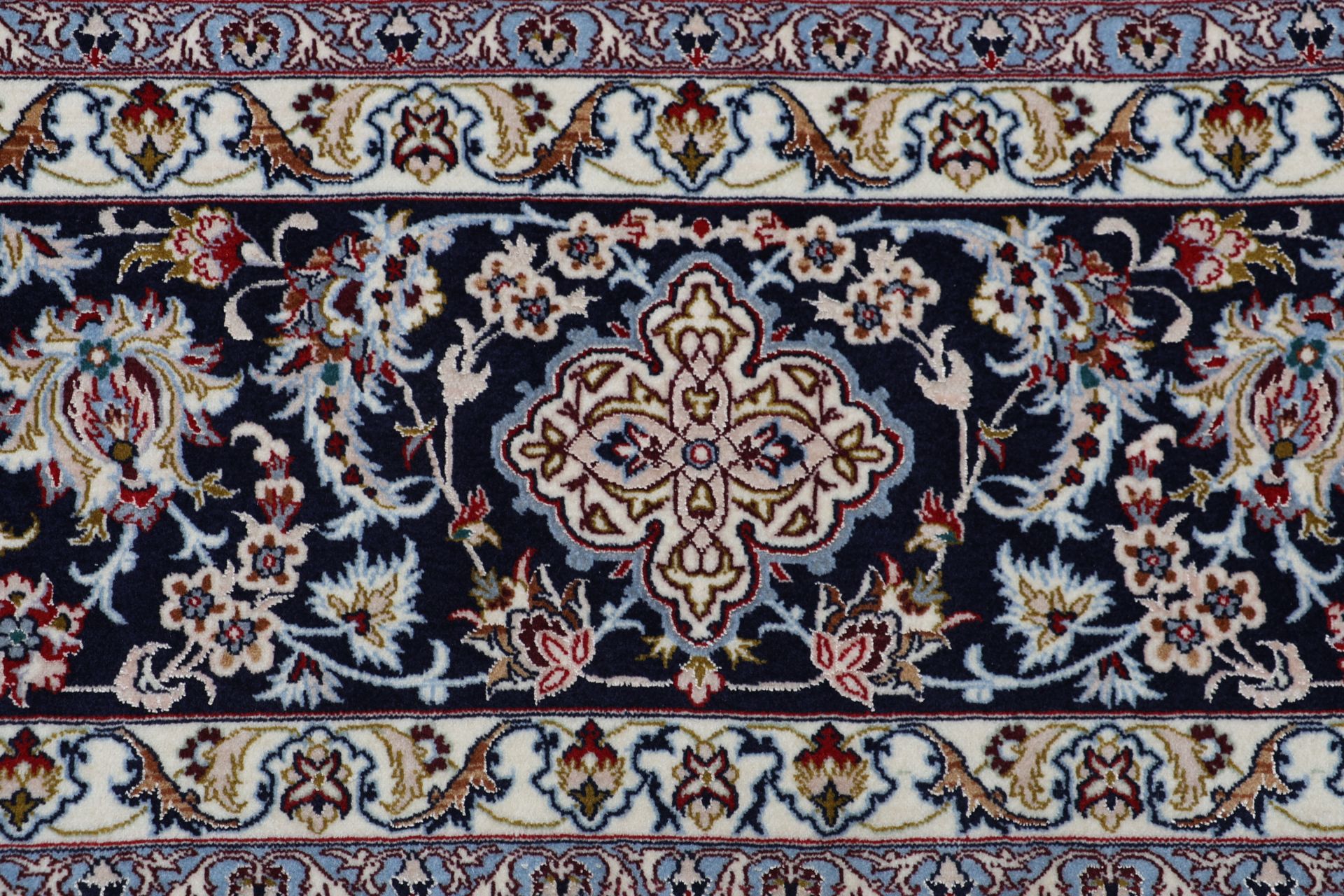 Handgeknüpfter Isfahan Perserteppich, 260 × 372 cm, Wolle & Seide