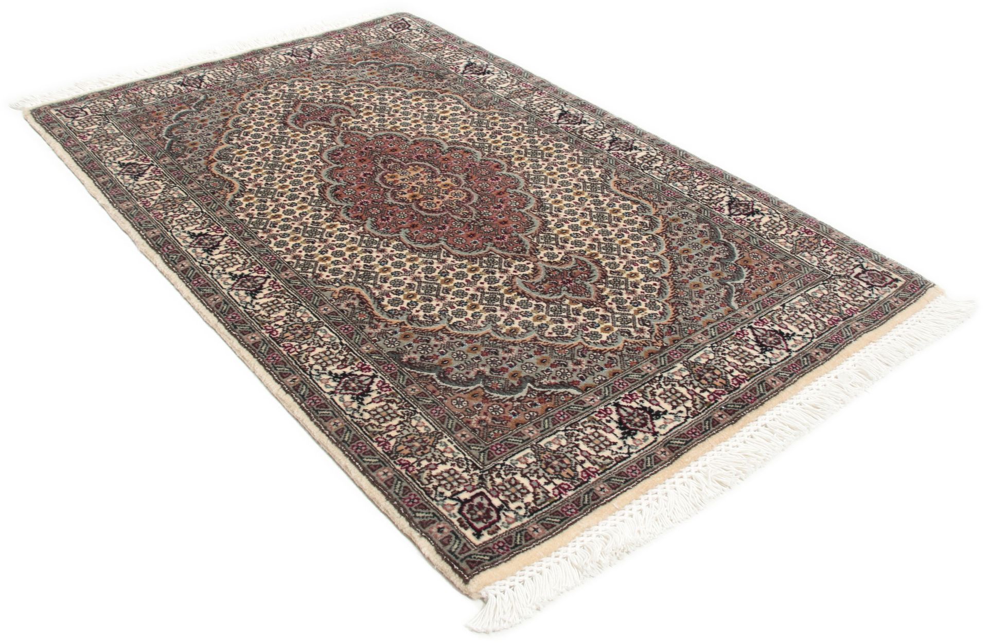 Täbriz Perserteppich 62 × 95 cm aus Wolle & Seide, handgeknüpft