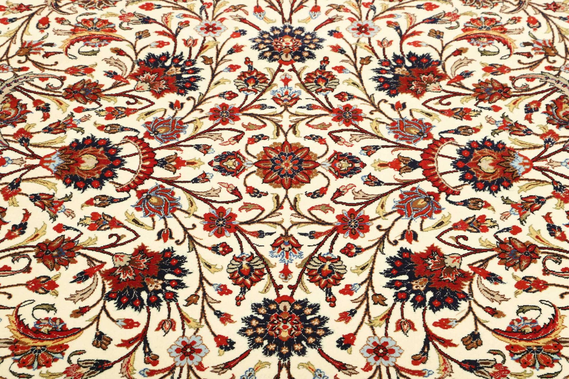 Handgeknüpfter Isfahan Perserteppich, 197 × 304 cm, Wolle & Seide
