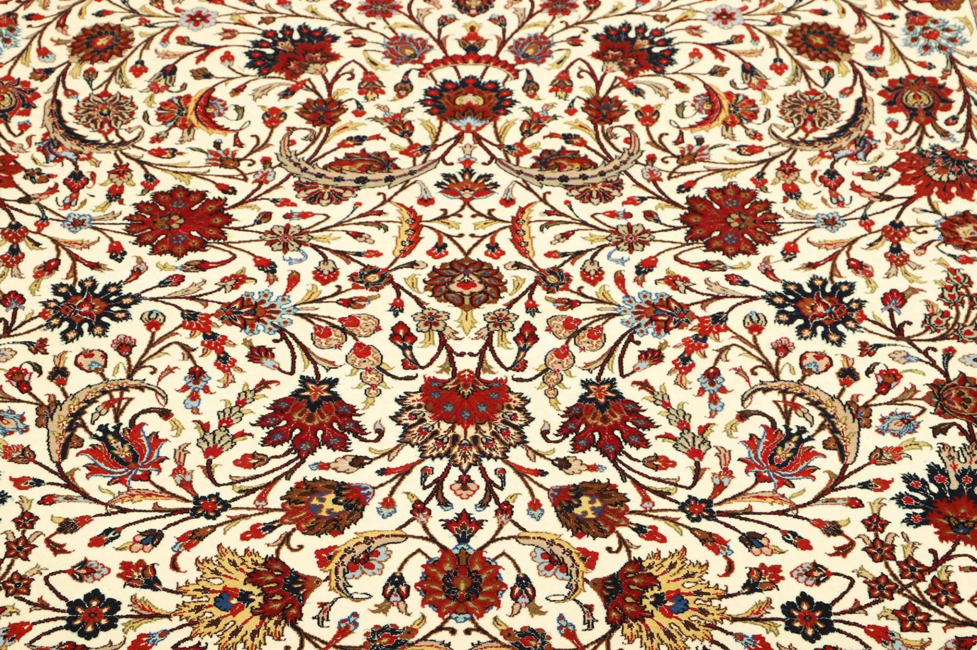 Handgeknüpfter Isfahan Perserteppich, 197 × 304 cm, Wolle & Seide