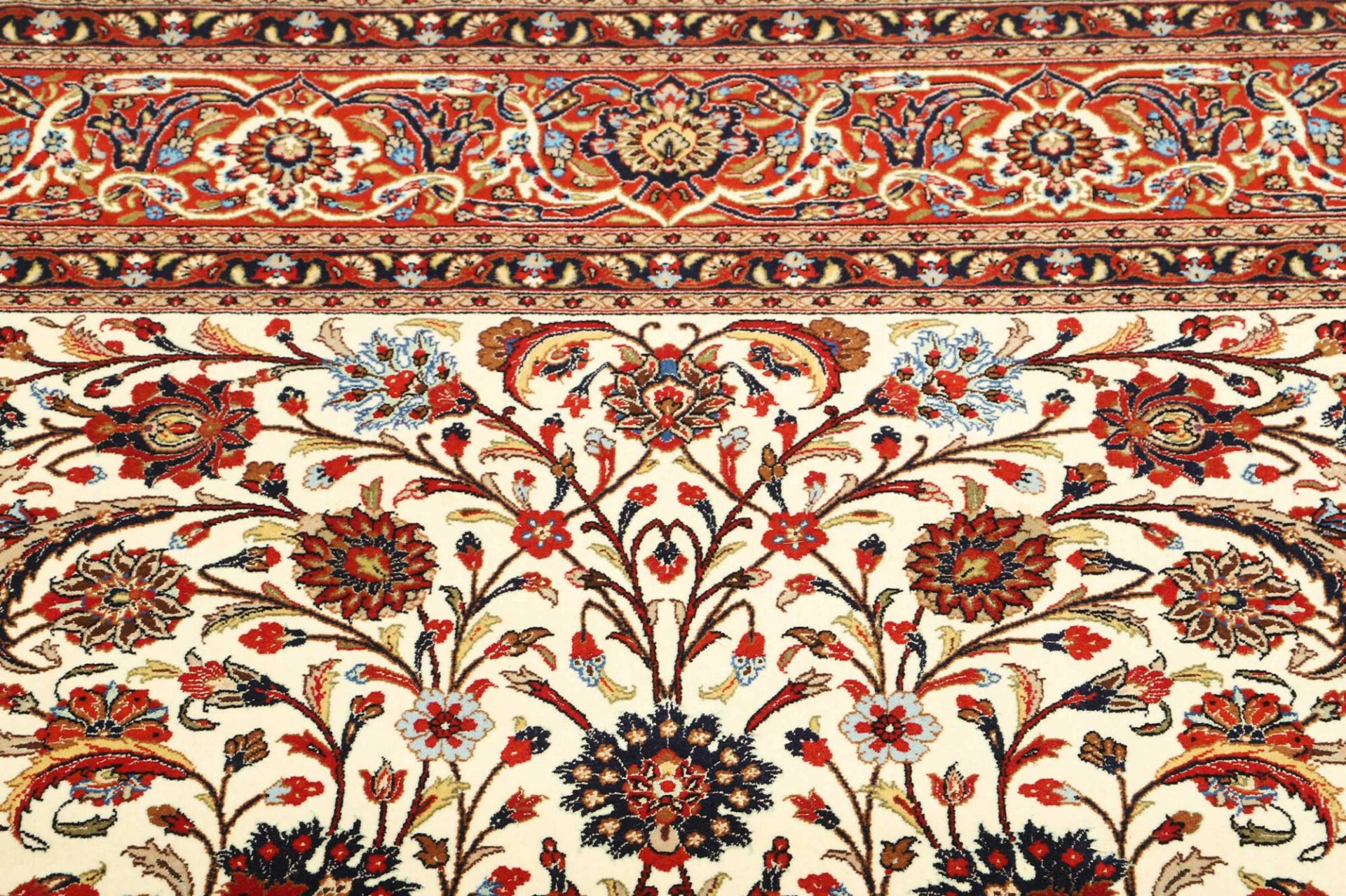 Handgeknüpfter Isfahan Perserteppich, 197 × 304 cm, Wolle & Seide