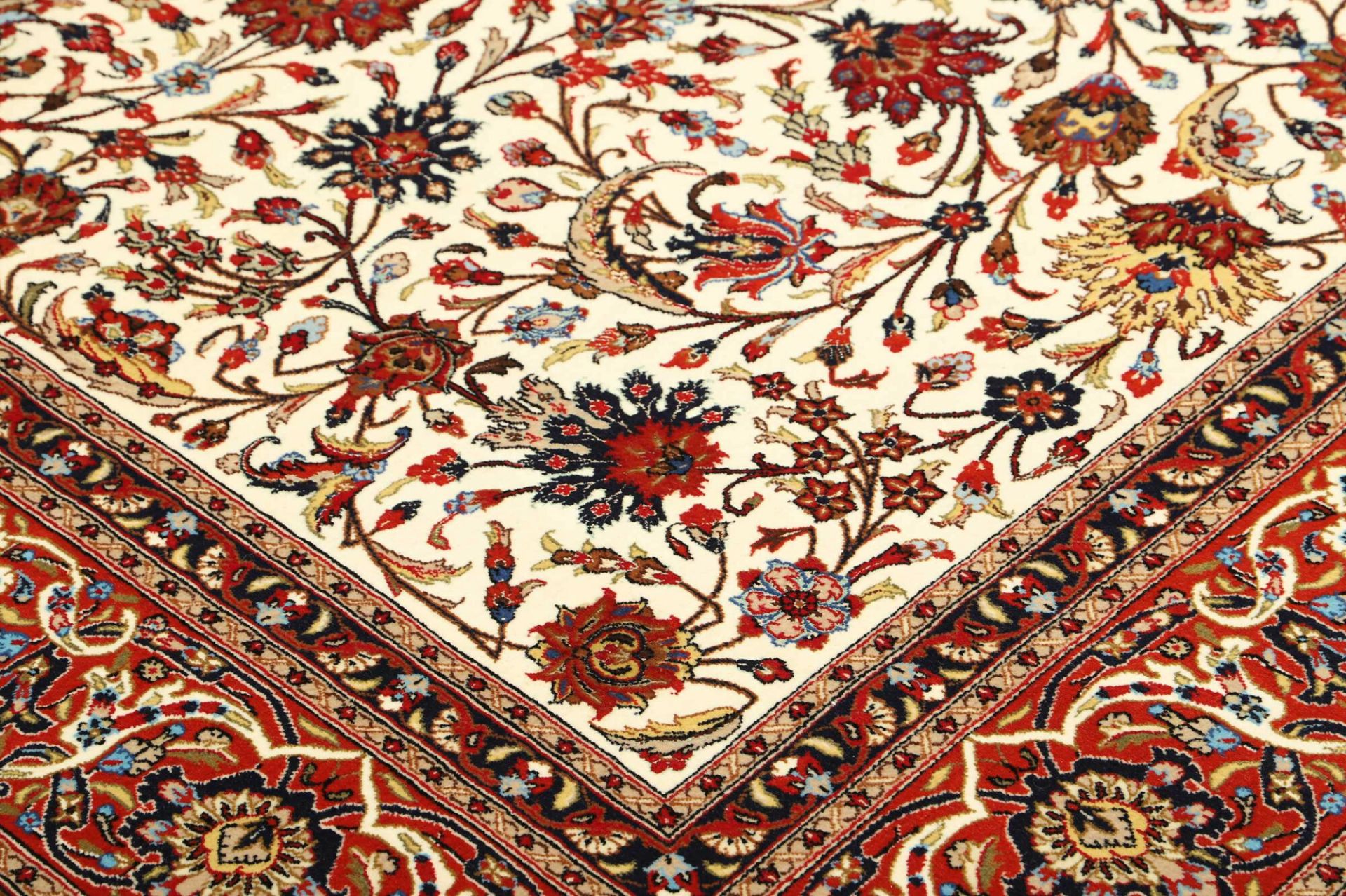 Handgeknüpfter Isfahan Perserteppich, 197 × 304 cm, Wolle & Seide