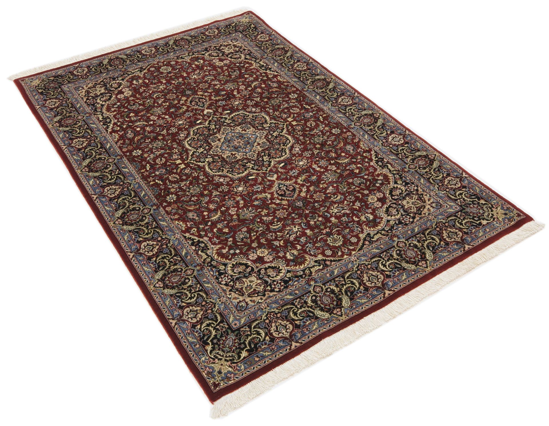Isfahan Perserteppich 102 × 155 cm aus Wolle & Seide, handgeknüpft