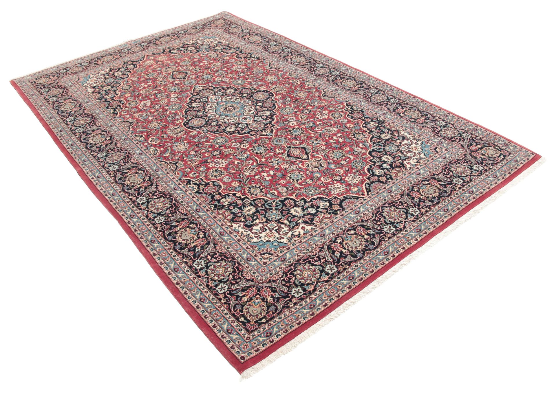 Isfahan Perserteppich 140 × 220 cm aus Wolle & Seide, handgeknüpft