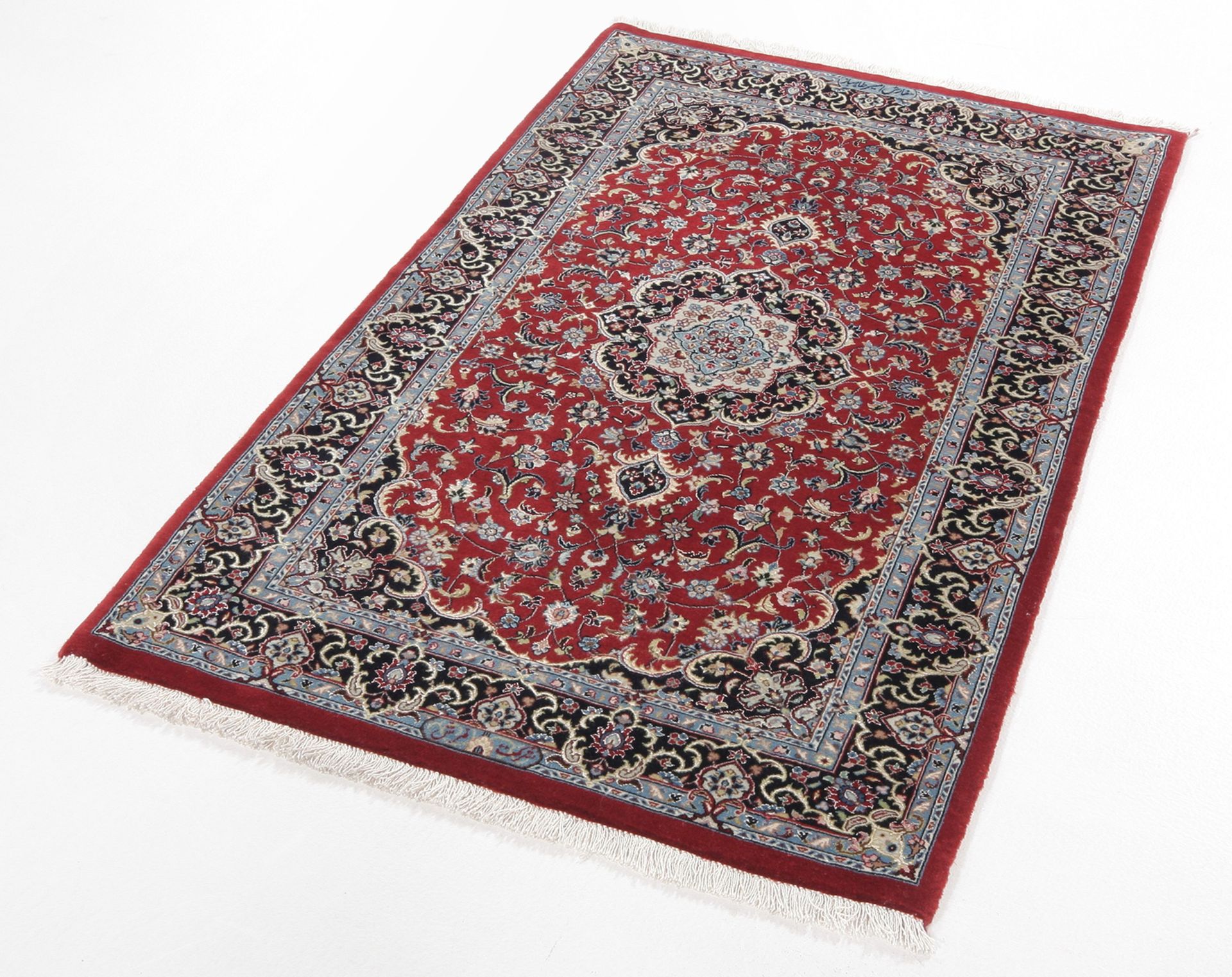 perserteppich-isfahan-80-x-128-cm-schurwolle-seide-handgeknupft-4 Isfahan Perserteppich 80 × 128 cm aus Wolle & Seide, handgeknüpft