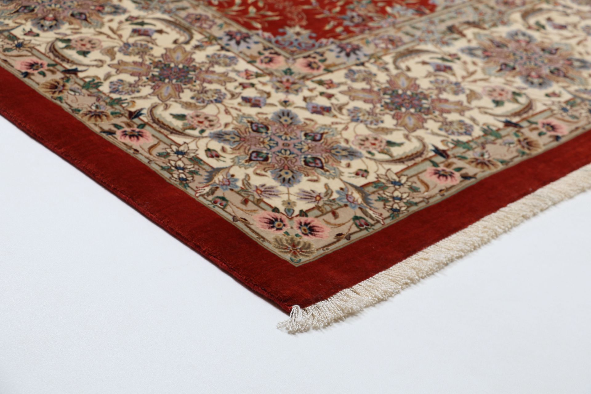 Handgeknüpfter Isfahan Perserteppich, 257 × 295 cm, Wolle & Seide