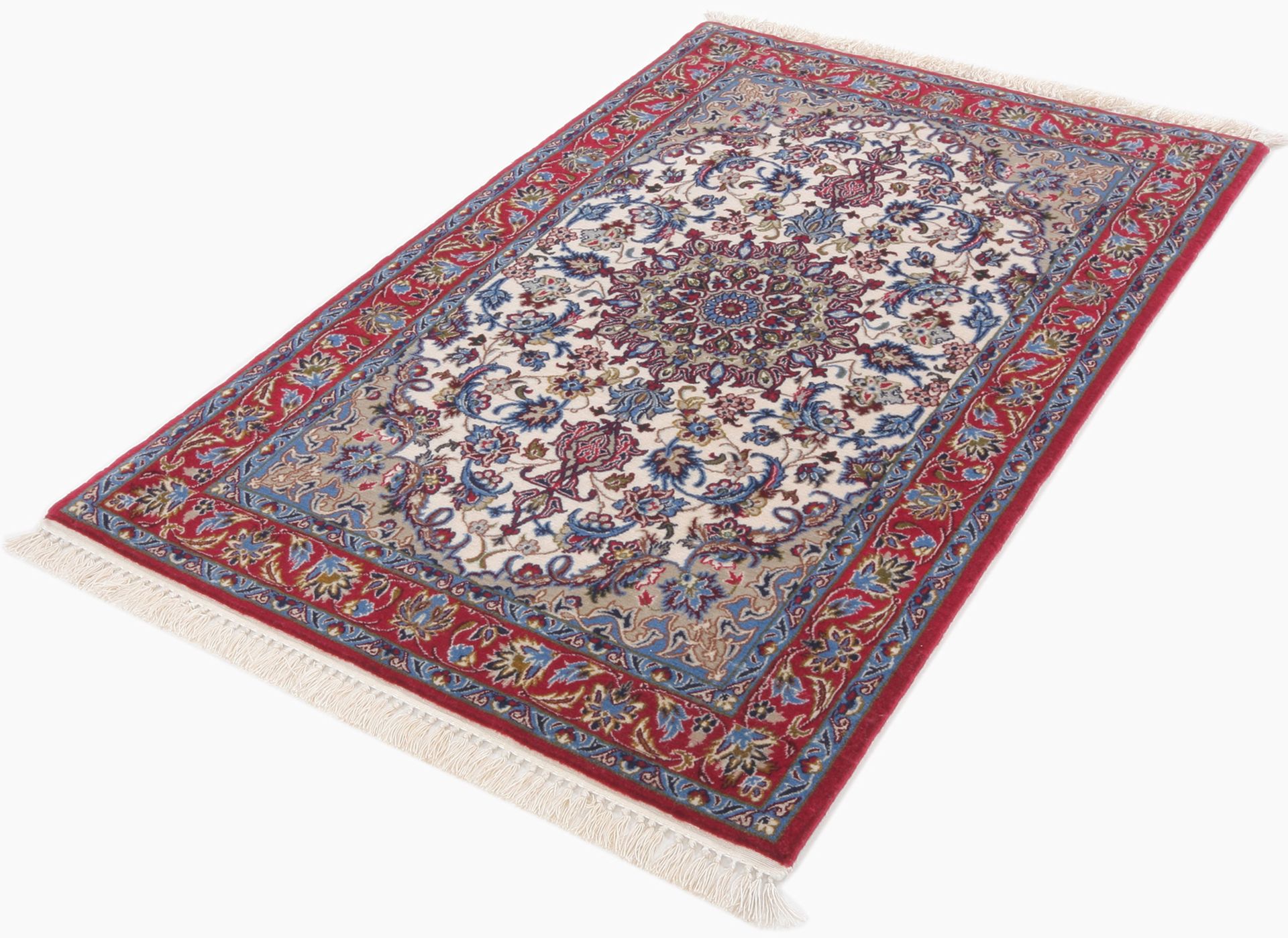 Isfahan Perserteppich aus Iran, 68 × 109 cm