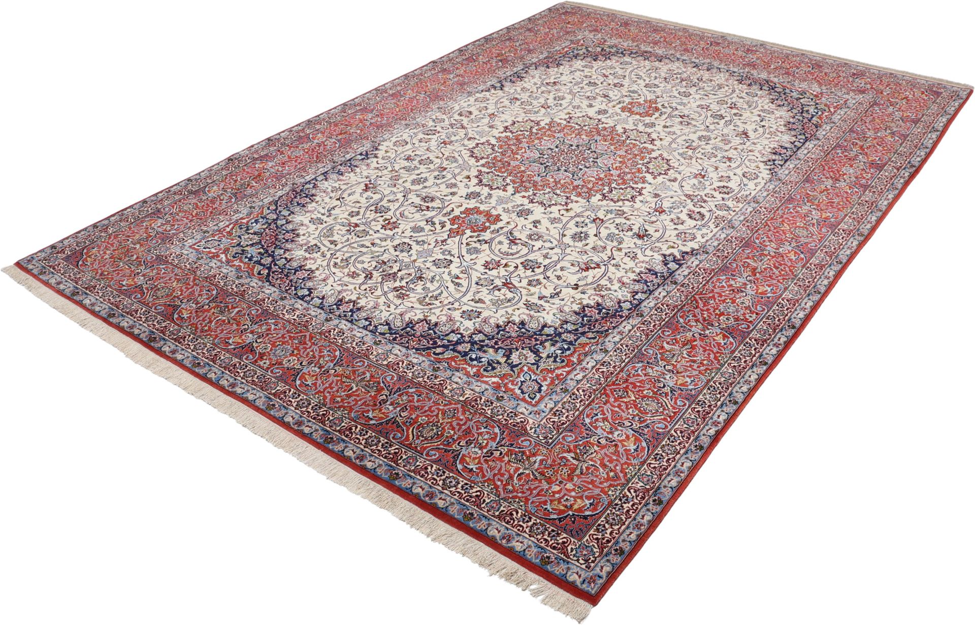 Isfahan Perserteppich aus Iran, 255 × 374 cm
