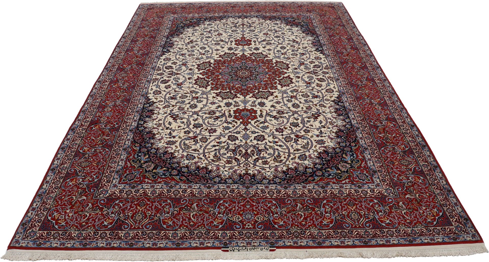 Isfahan Perserteppich aus Iran, 255 × 374 cm