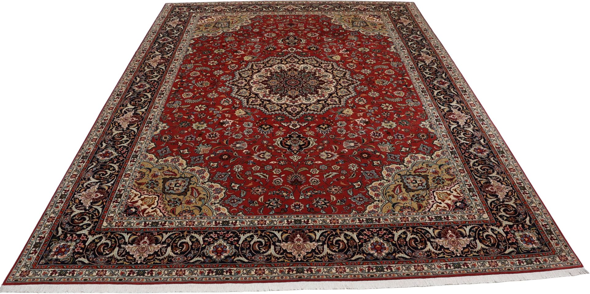 Täbriz Perserteppich 253 × 350 cm aus Wolle & Seide, handgeknüpft