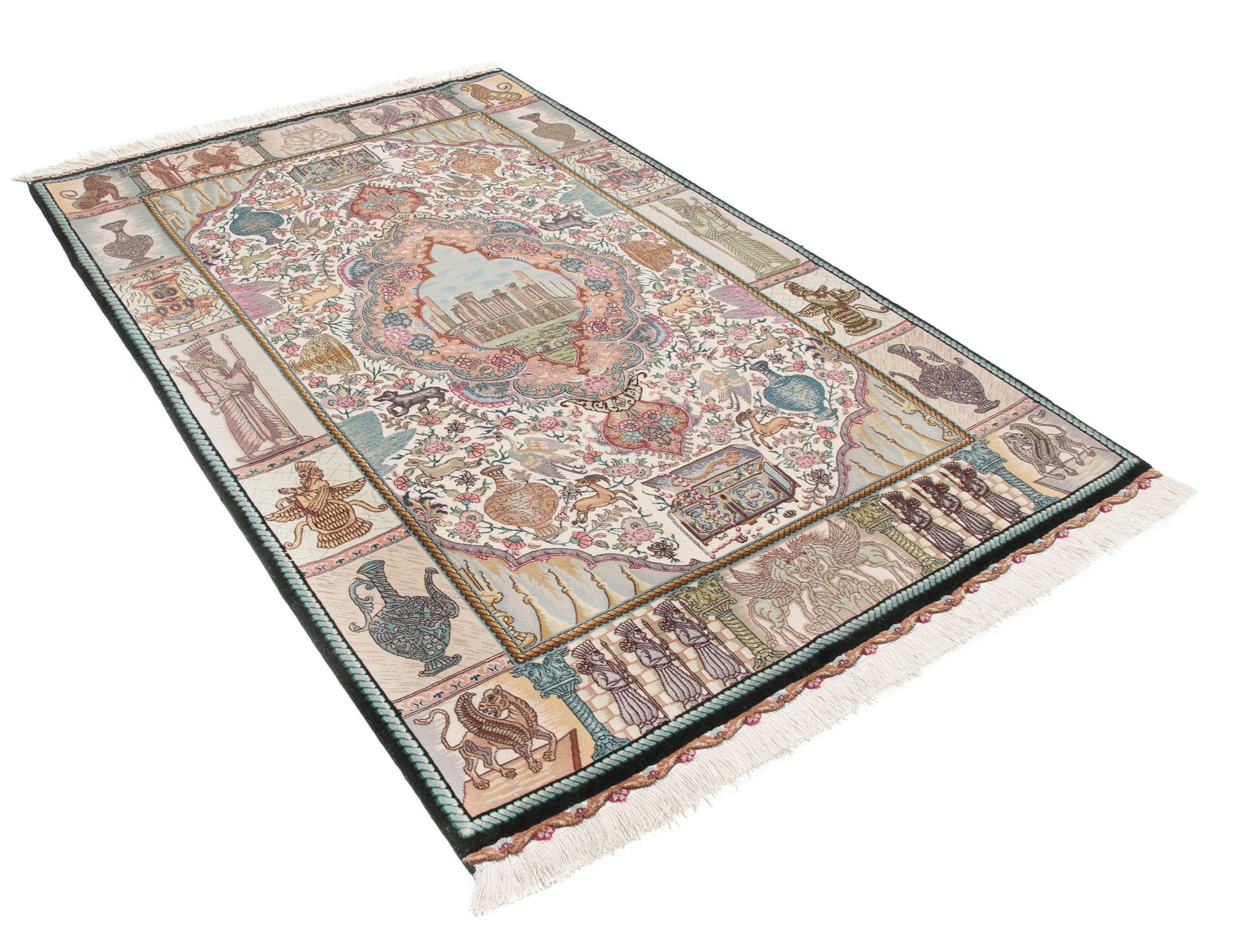 Täbriz Perserteppich 100 × 153 cm aus Wolle & Seide, handgeknüpft