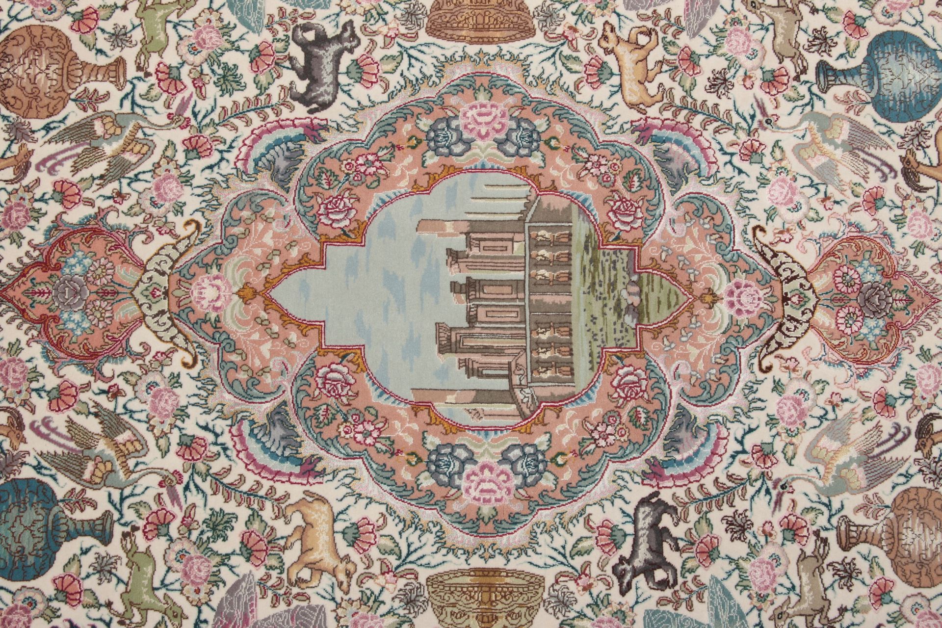 Täbriz Perserteppich 100 × 153 cm aus Wolle & Seide, handgeknüpft