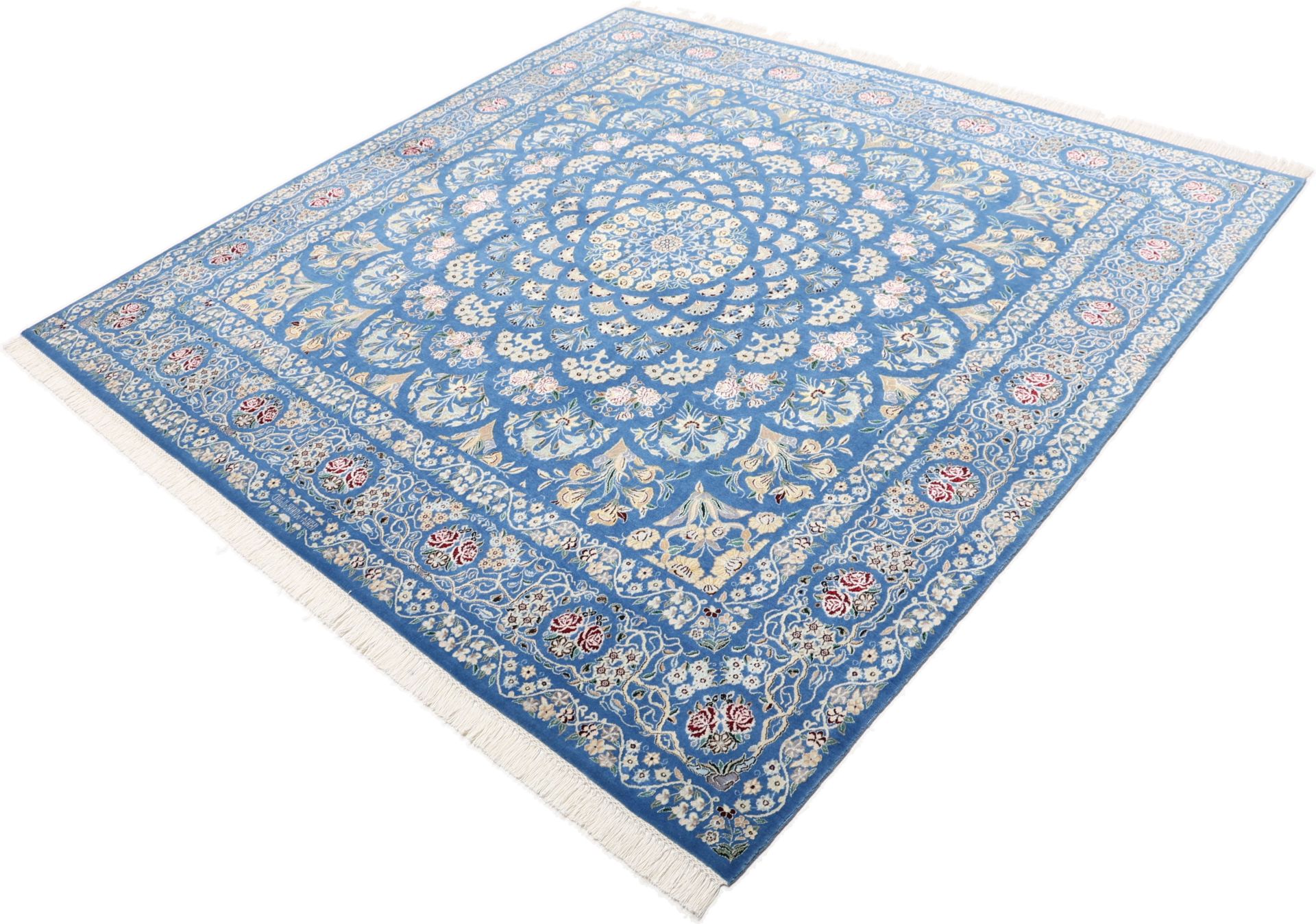 Nain Perserteppich 205 × 200 cm aus Wolle & Seide, handgeknüpft