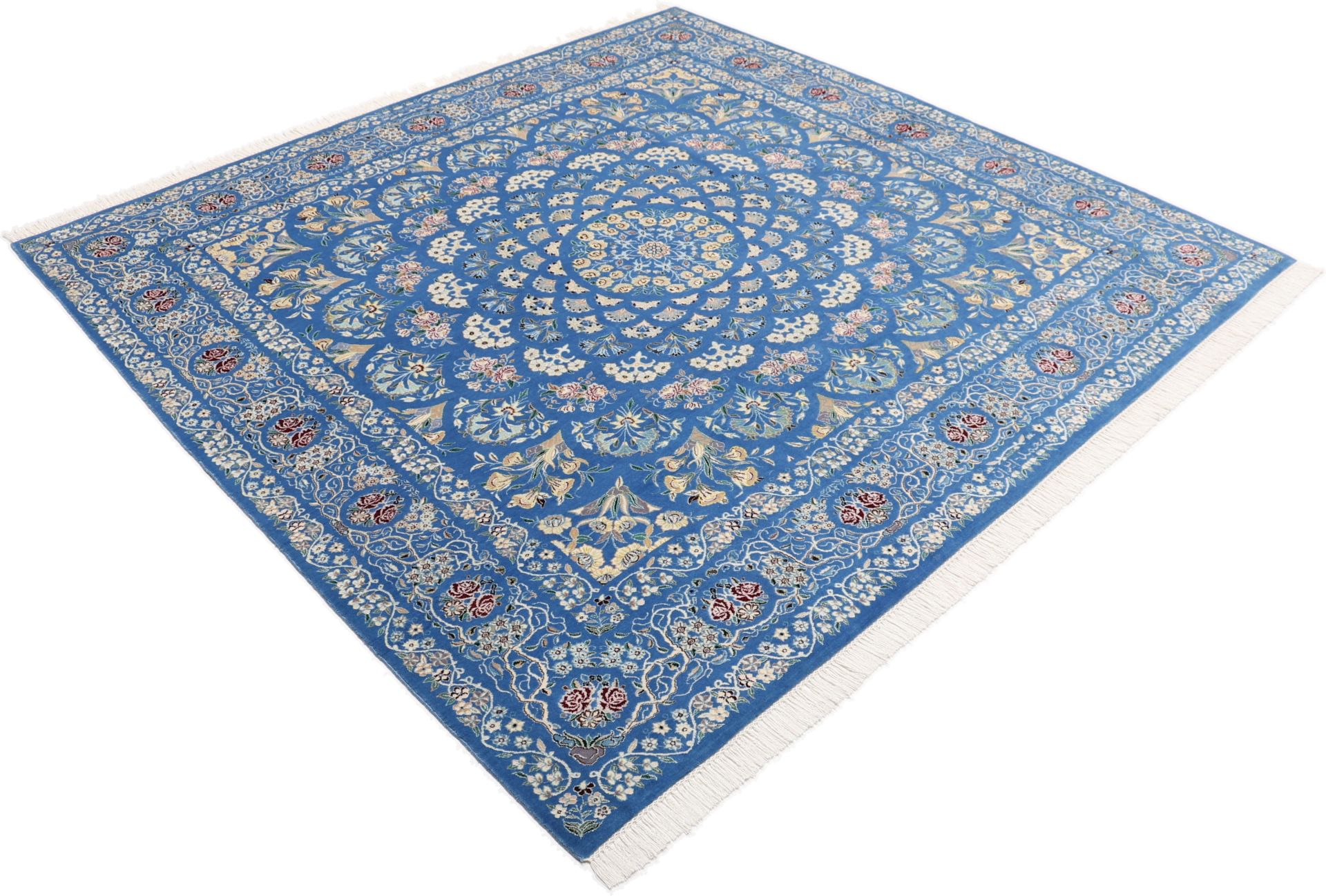 Nain Perserteppich 205 × 200 cm aus Wolle & Seide, handgeknüpft