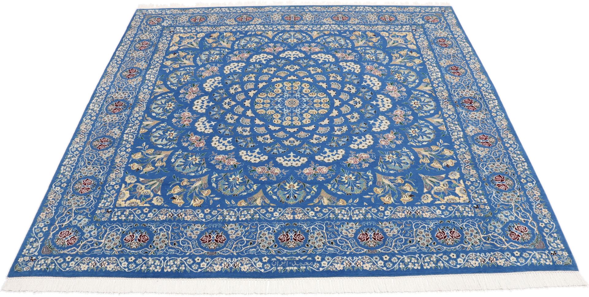 Nain Perserteppich 205 × 200 cm aus Wolle & Seide, handgeknüpft