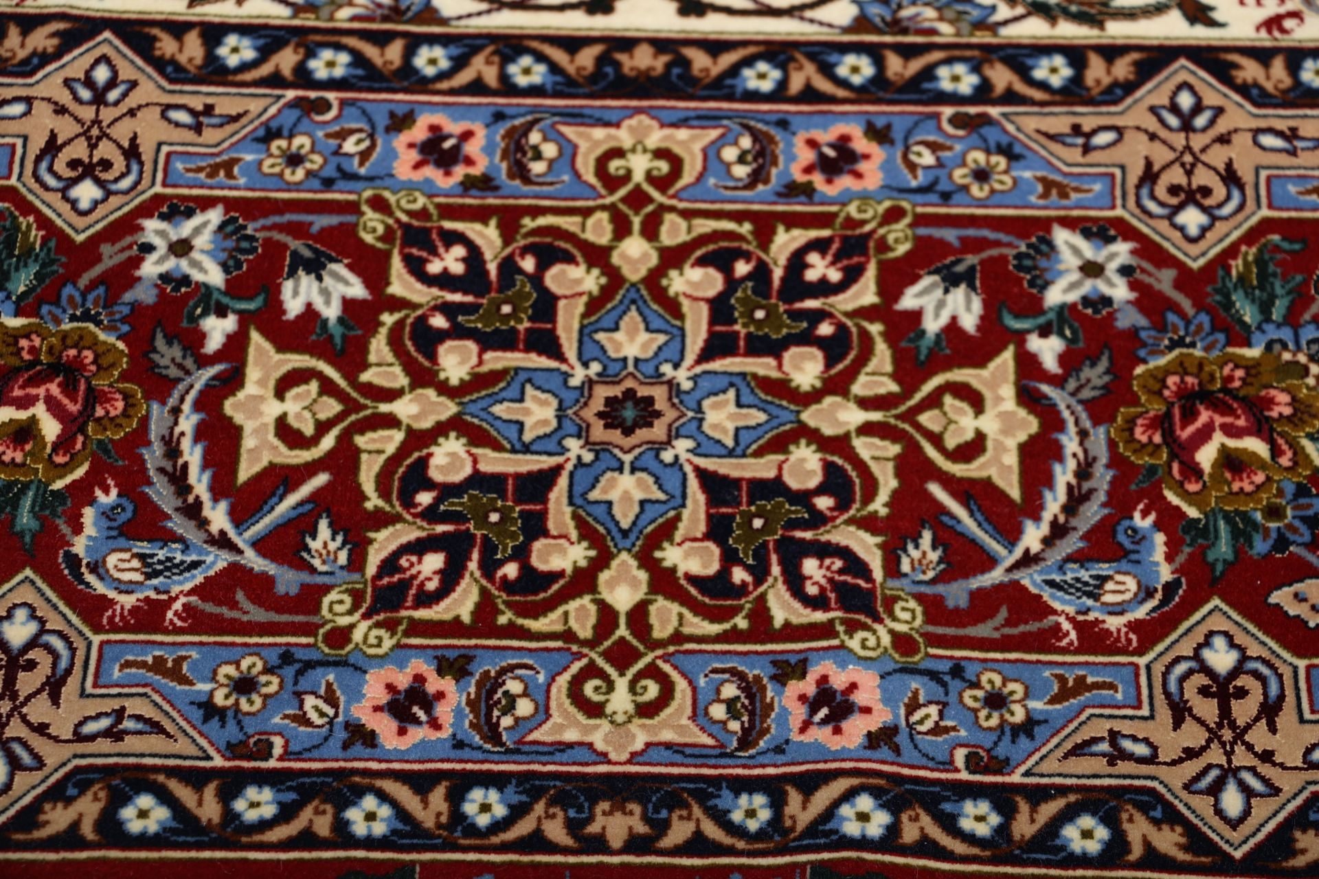 Handgeknüpfter Isfahan Perserteppich, 193 × 200 cm, Wolle & Seide