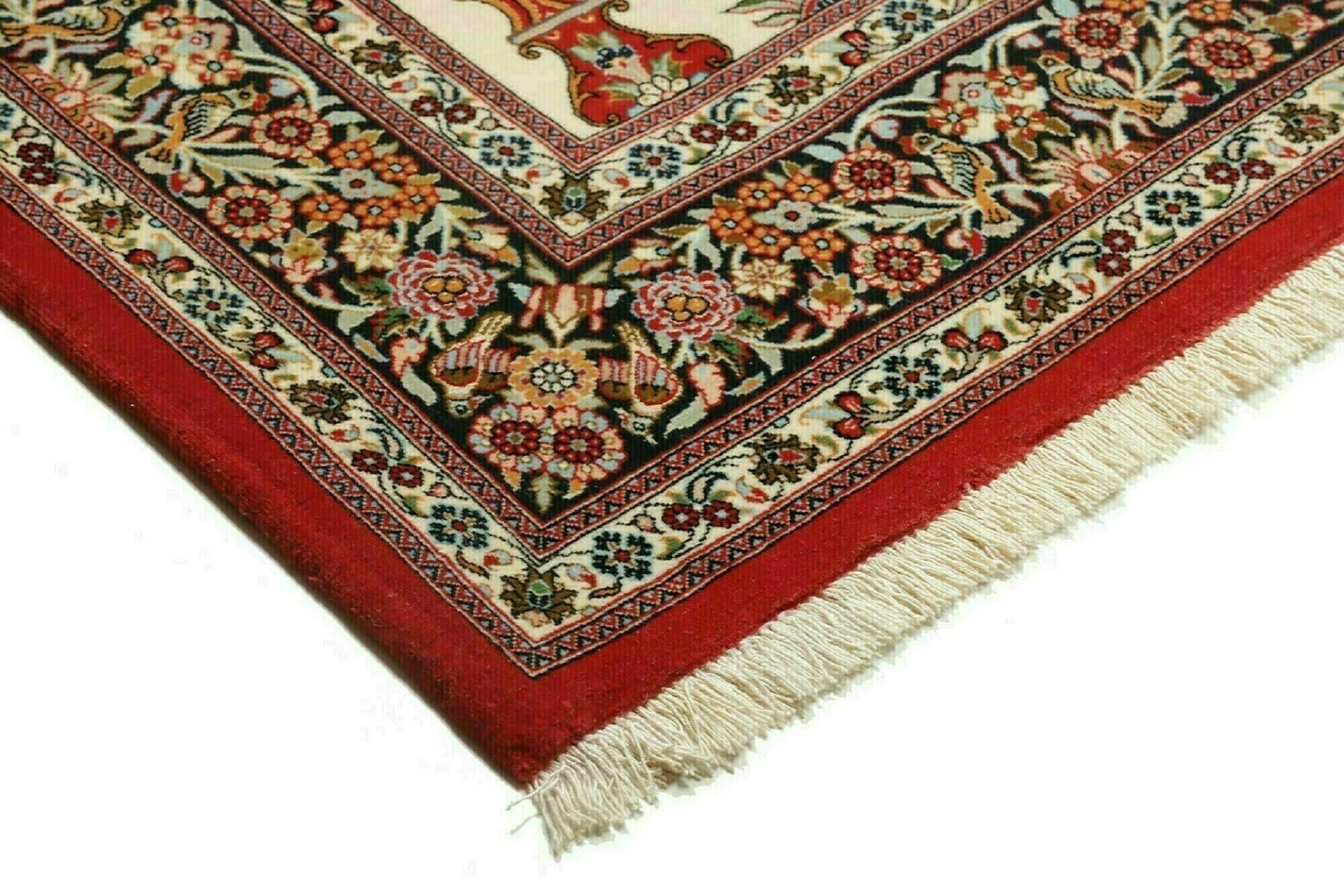 Isfahan Perserteppich 137 × 203 cm aus Wolle & Seide, handgeknüpft