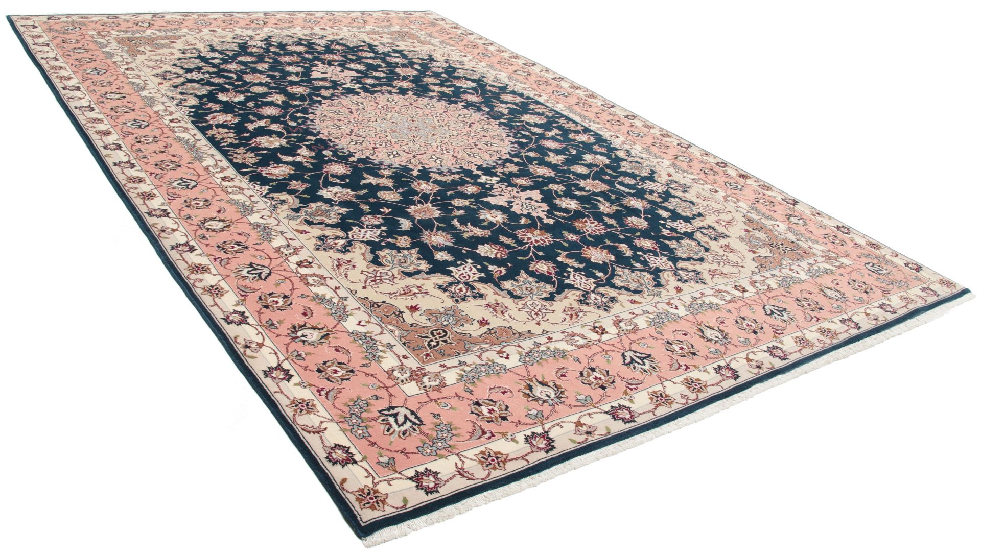 Täbriz Perserteppich 200 × 295 cm aus Wolle & Seide, handgeknüpft