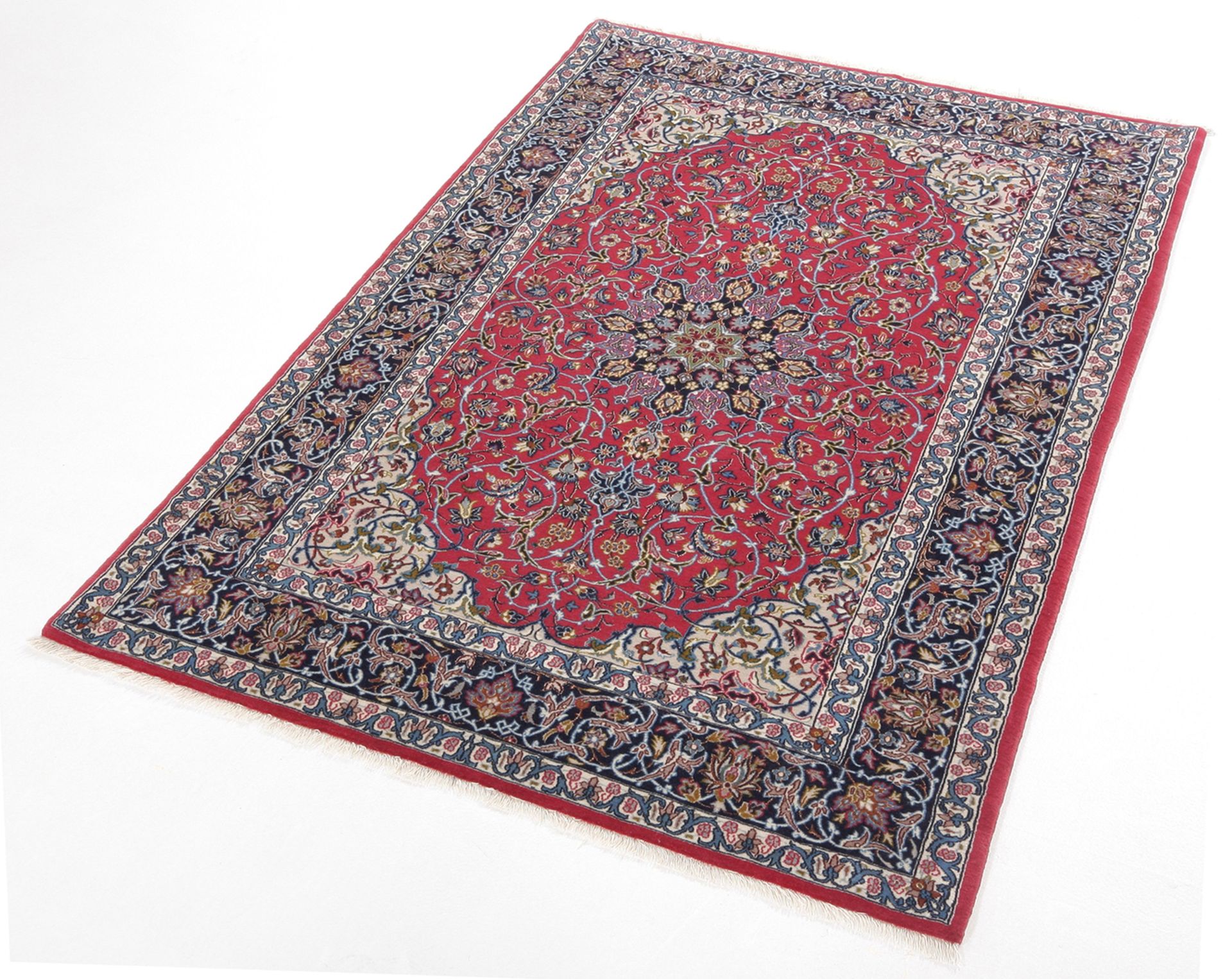 Isfahan Perserteppich 108 × 168 cm aus Wolle & Seide, handgeknüpft