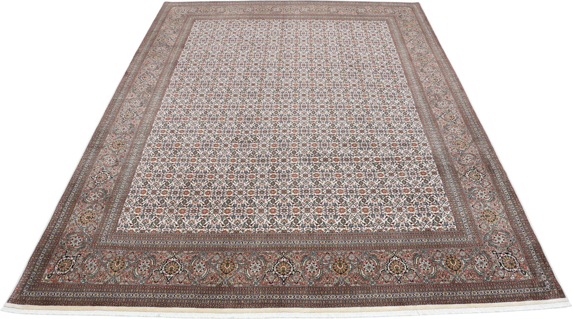 Handgeknüpfter Täbriz Perserteppich, 246 × 341 cm, Wolle & Seide