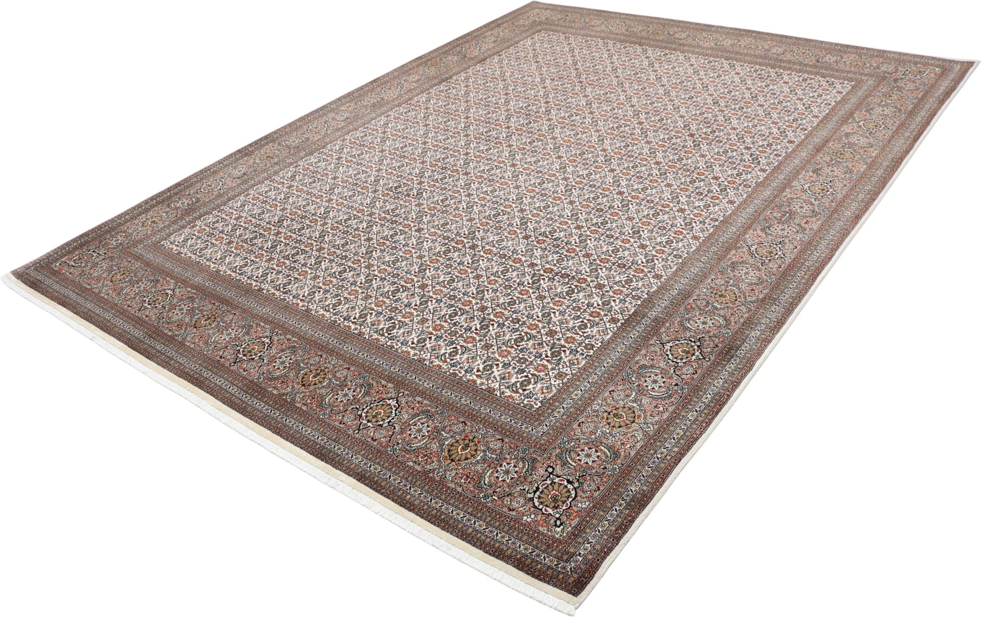 Handgeknüpfter Täbriz Perserteppich, 246 × 341 cm, Wolle & Seide
