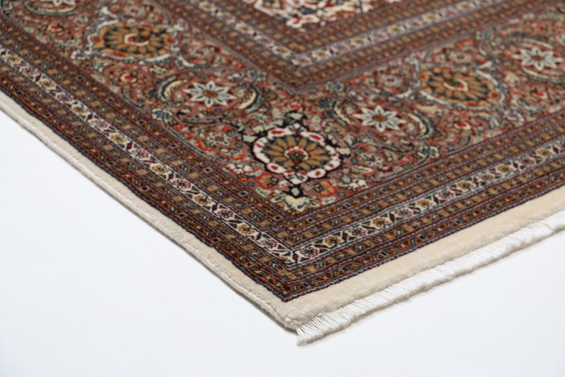 Handgeknüpfter Täbriz Perserteppich, 246 × 341 cm, Wolle & Seide