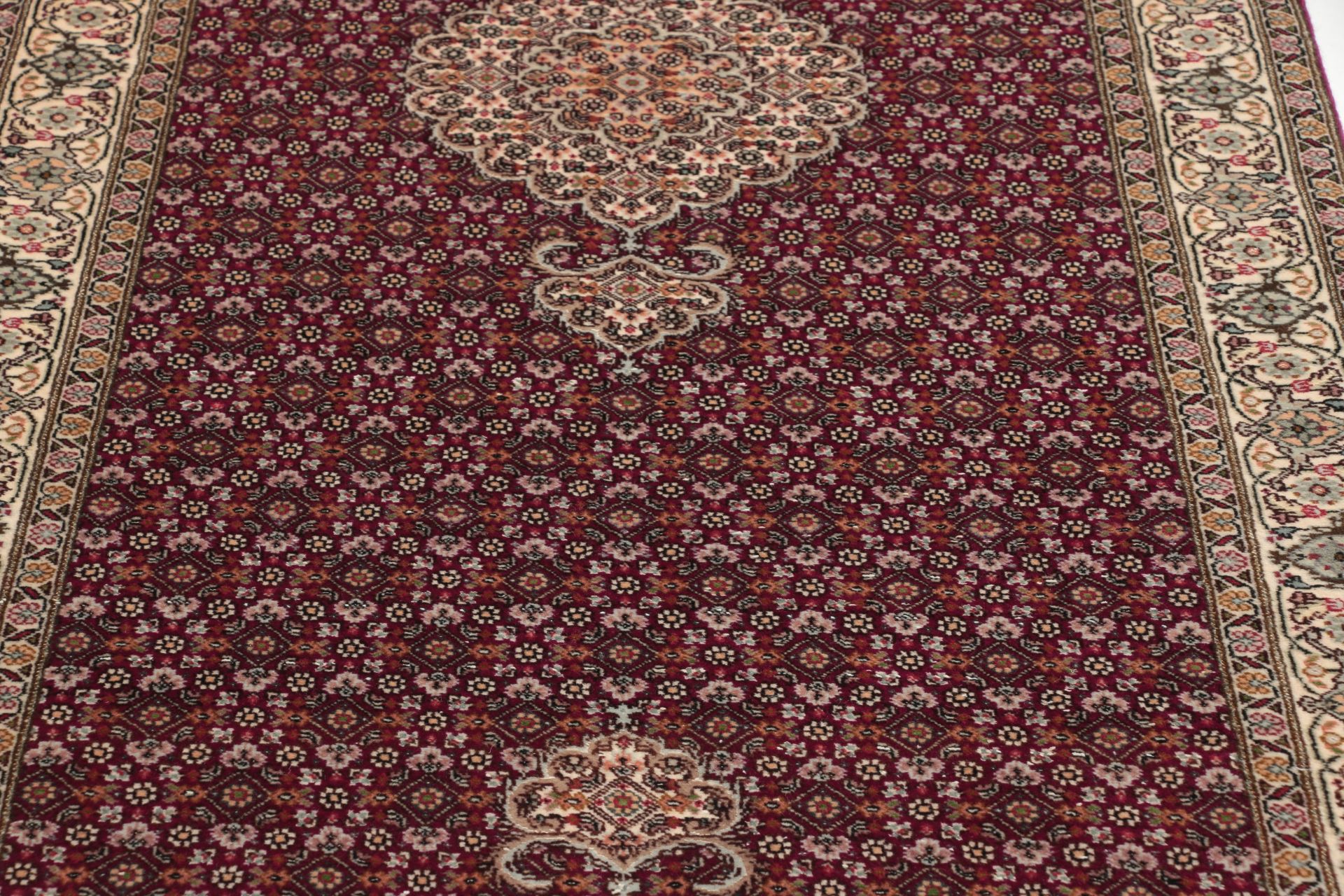 Handgeknüpfter Täbriz Perserteppich, 80 × 395 cm, Wolle & Seide