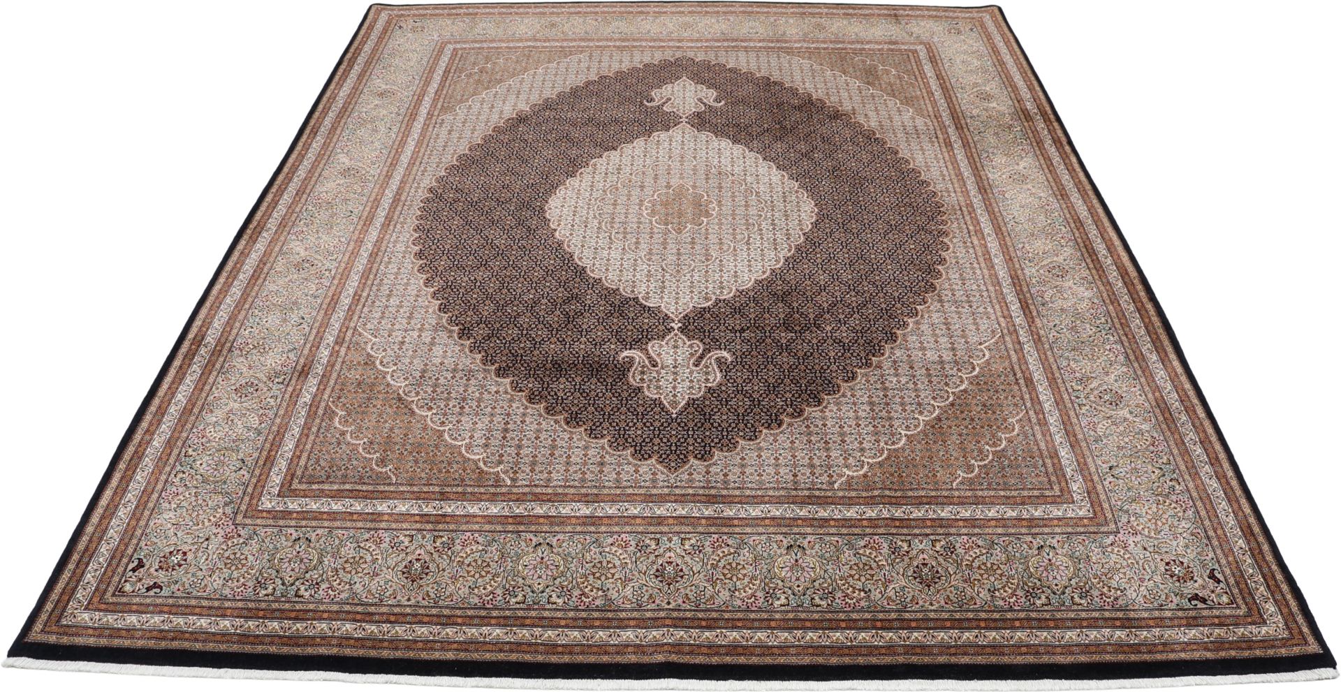 Handgeknüpfter Täbriz Perserteppich, 255 × 320 cm, Wolle & Seide