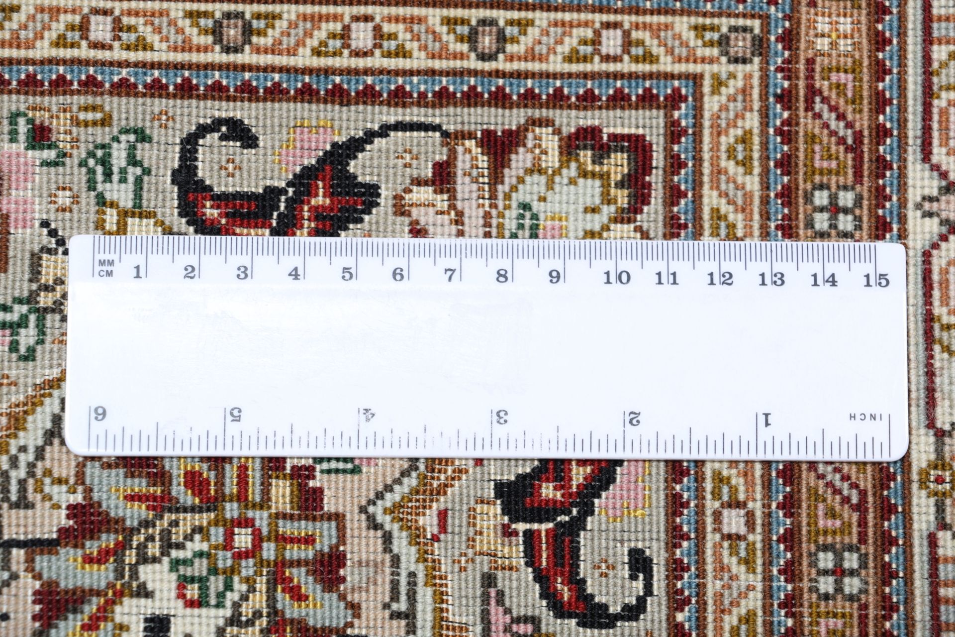 Handgeknüpfter Täbriz Perserteppich, 255 × 320 cm, Wolle & Seide